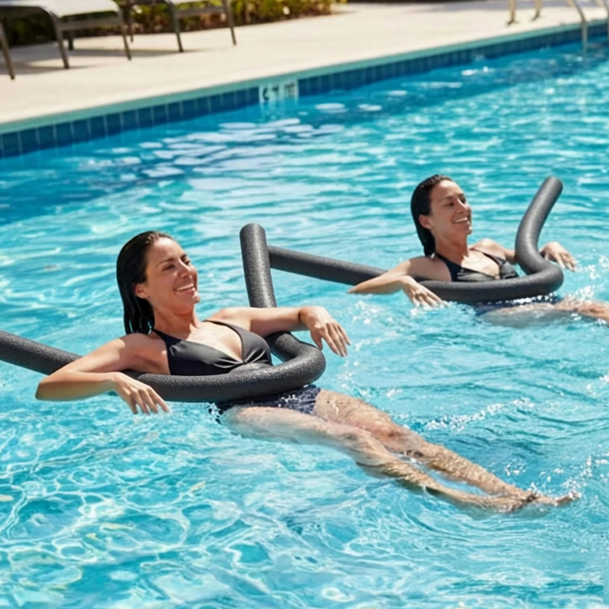 Black Pool Noodles, Paquete de 3 Espuma Hueca de 52 Pulgadas | Estructura flotante liviana, ideal para fiestas en la piscina, adecuada para todas las edades
