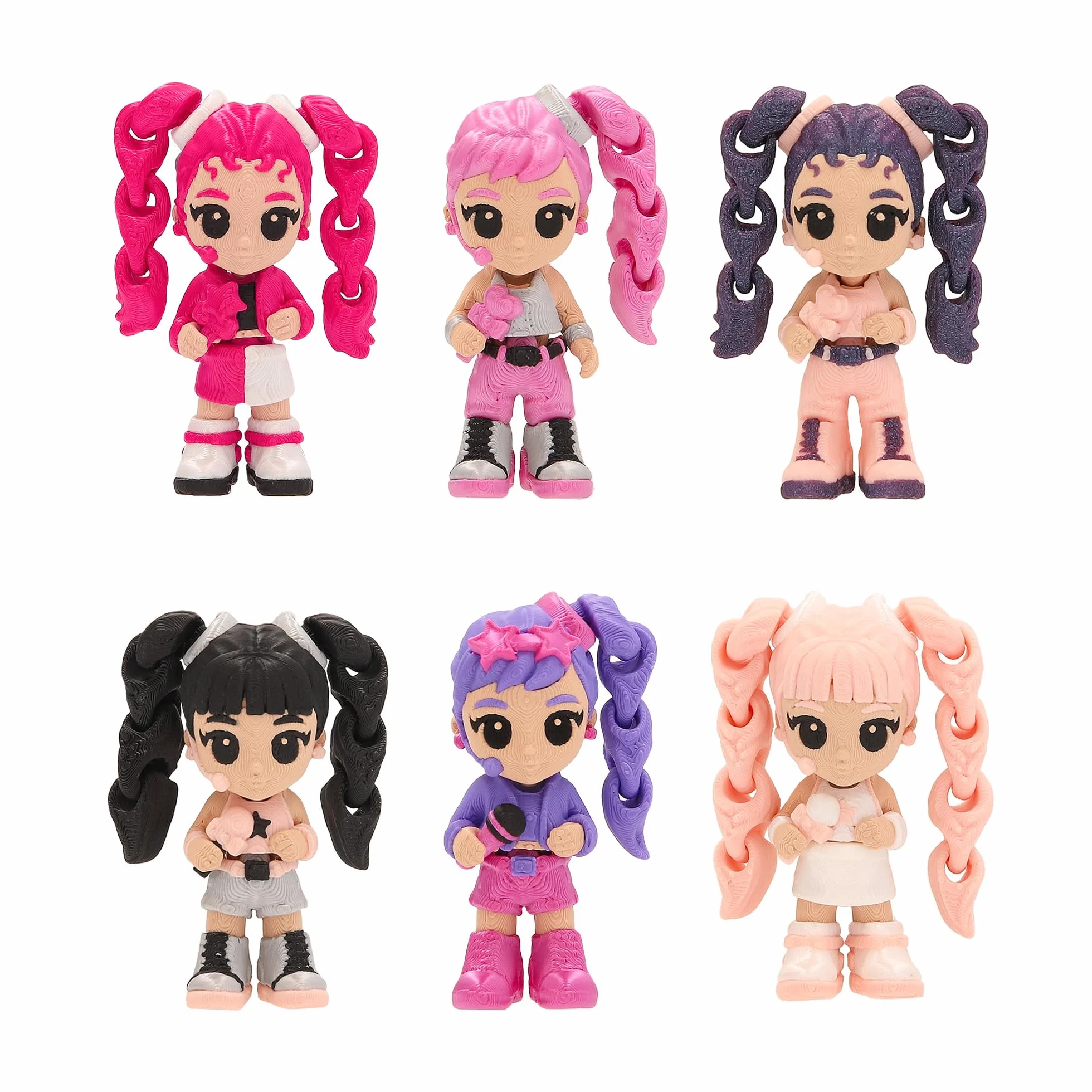 K-POP IDOL PALZ 3D Pack de 3 Yura, Nari, Yuni Figuras Coleccionables Altamente Articuladas con Cabello Intercambiable Juguete para Niños a Partir de 3 Años