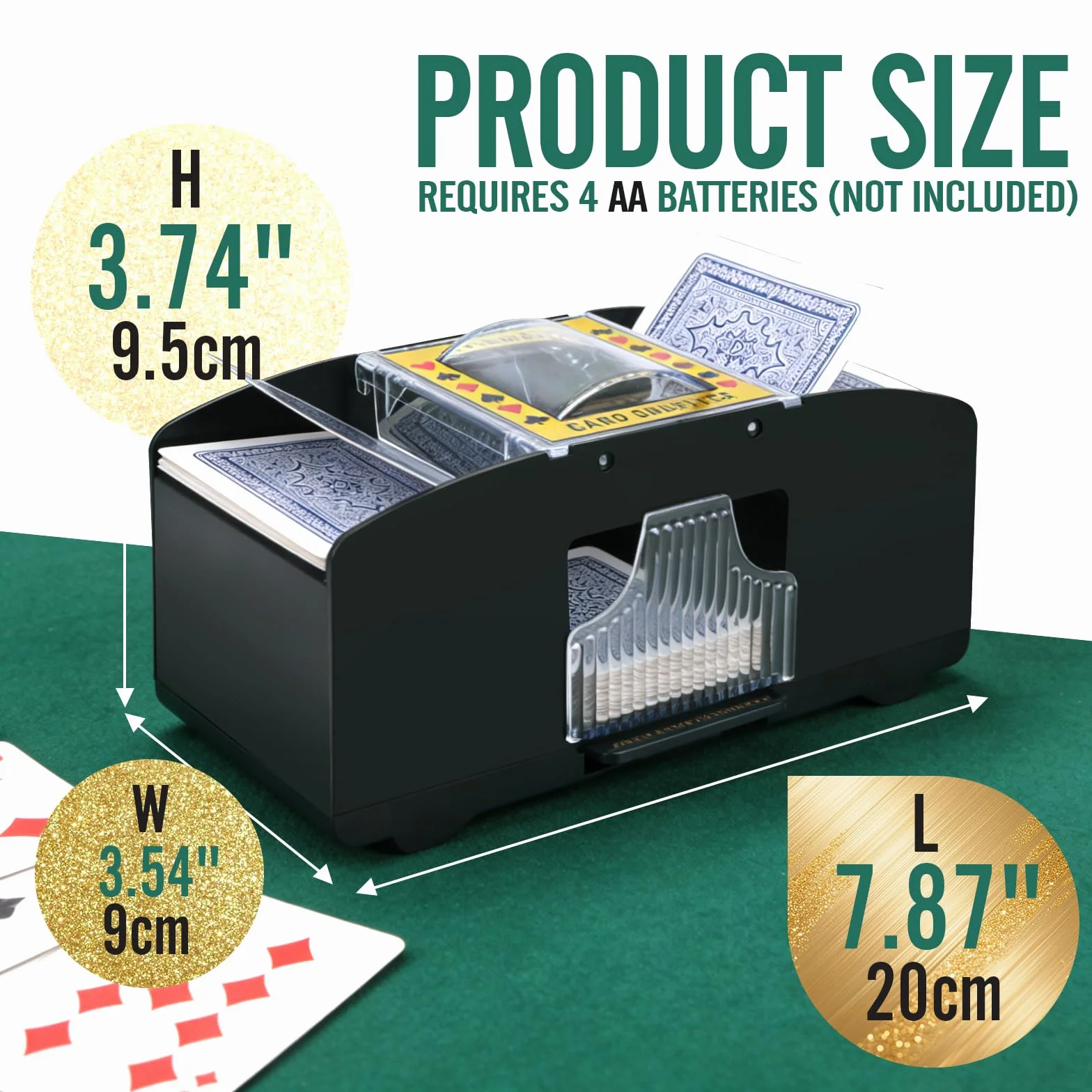Barajador Automático de Cartas, Máquina Mezcladora de Cartas Eléctrica 2 Mazos para UNO, póquer, Texas Hold'em, Canasta, Blackjack
