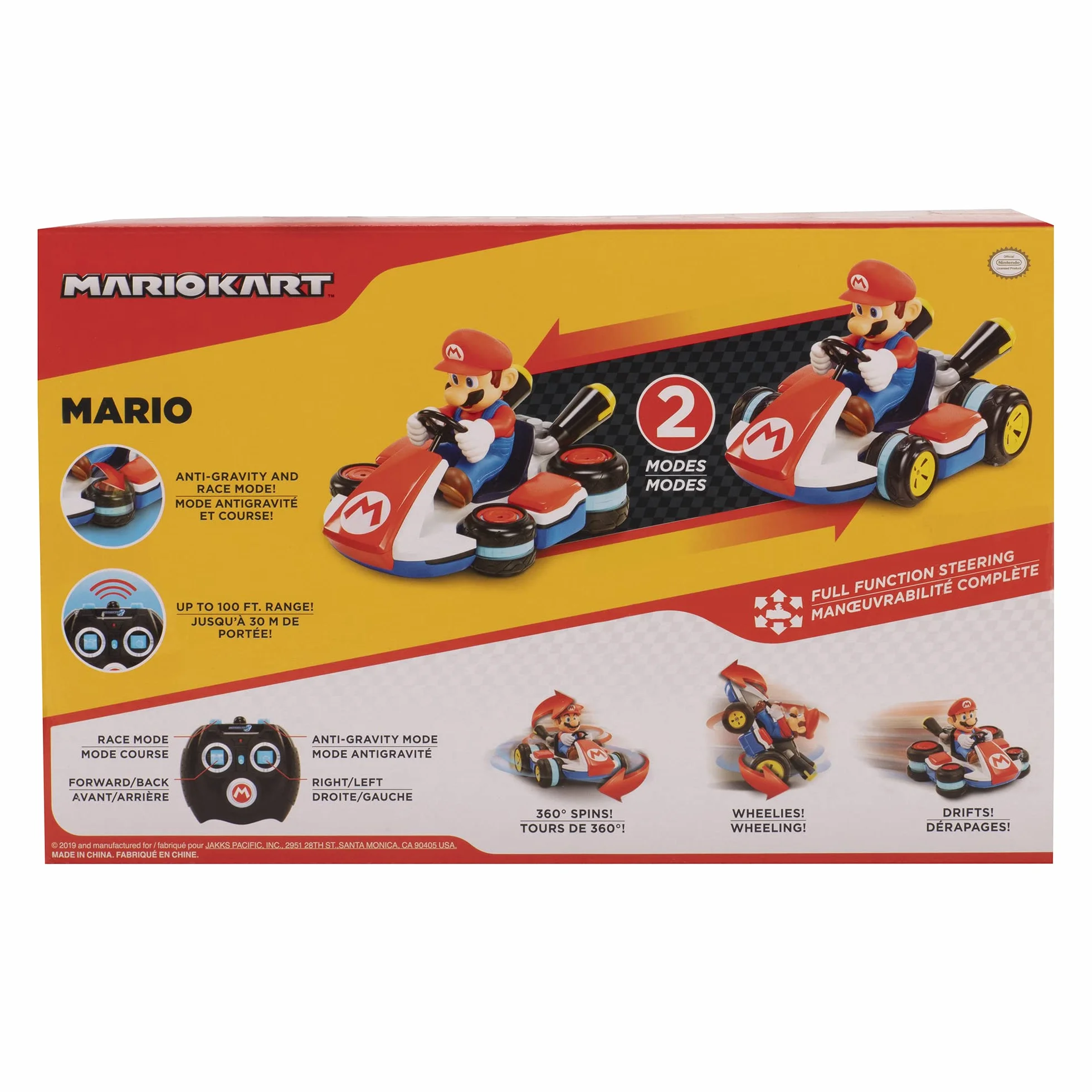 Nintendo Super Mario Radio Control Mario Kart Antigravedad Coche Acrobacias Derrapes Giros 360° Alcance 30m