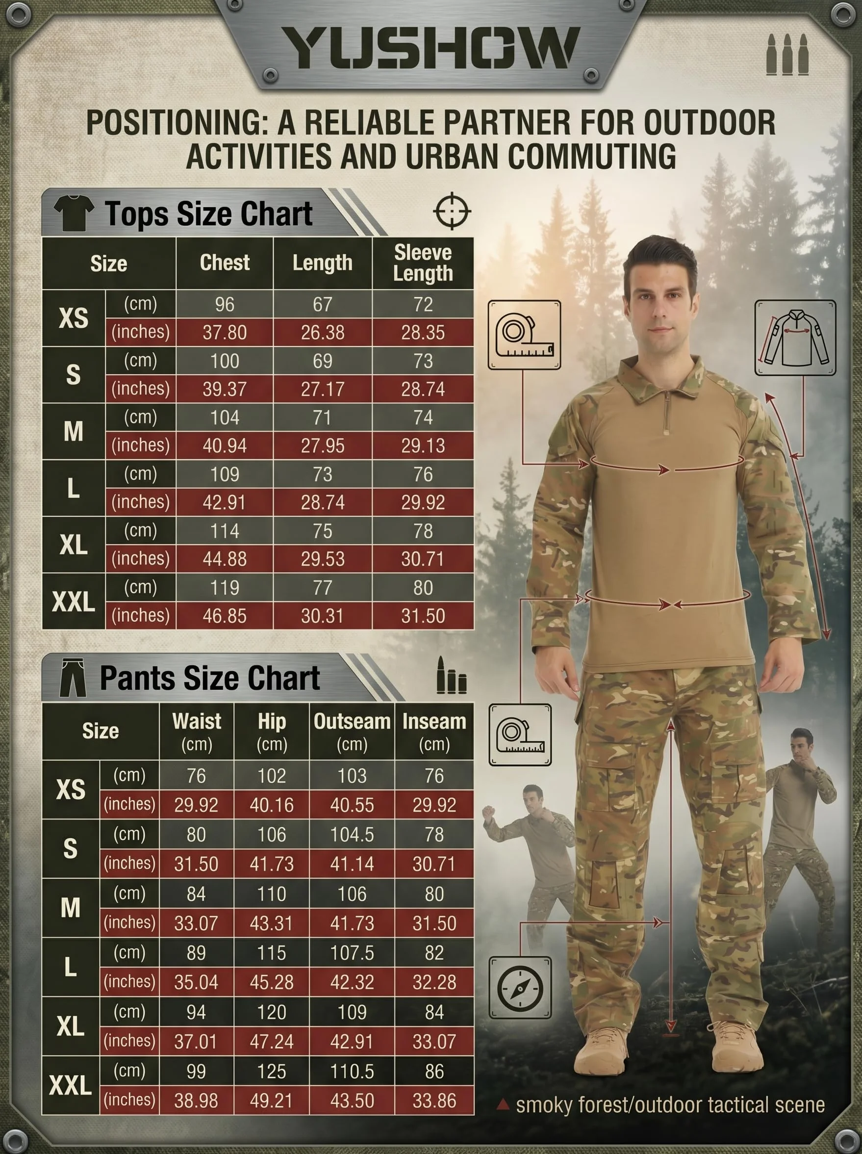 Traje de camuflaje para hombre BDU, camiseta de combate paintball, pantalones tácticos manga larga cremallera 1/4, ropa de caza militar