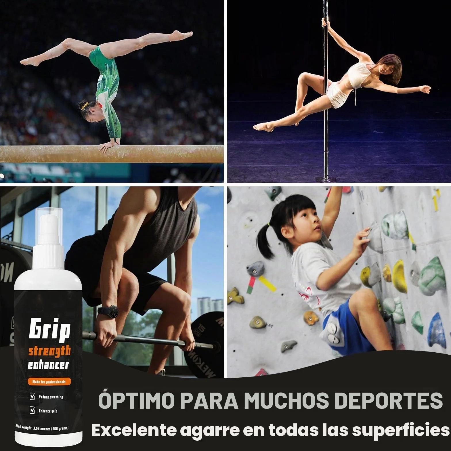 Grip Spray 100 ml Fortalecedor de Agarre Transparente Secado Rápido para Deportistas