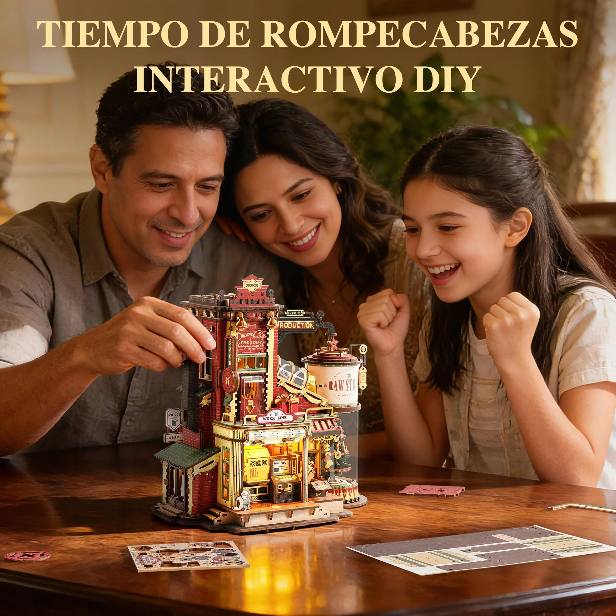ROKR Puzzle 3D Madera Dream Gift Factory Maquetas para Construir Adultos Regalos de Pascua Navidad Caja de música EAB01