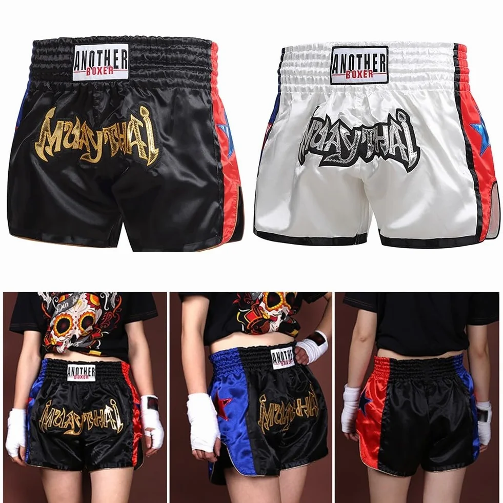 Pantalones cortos de Muay Thai para adultos, unisex, entrenamiento de boxeo