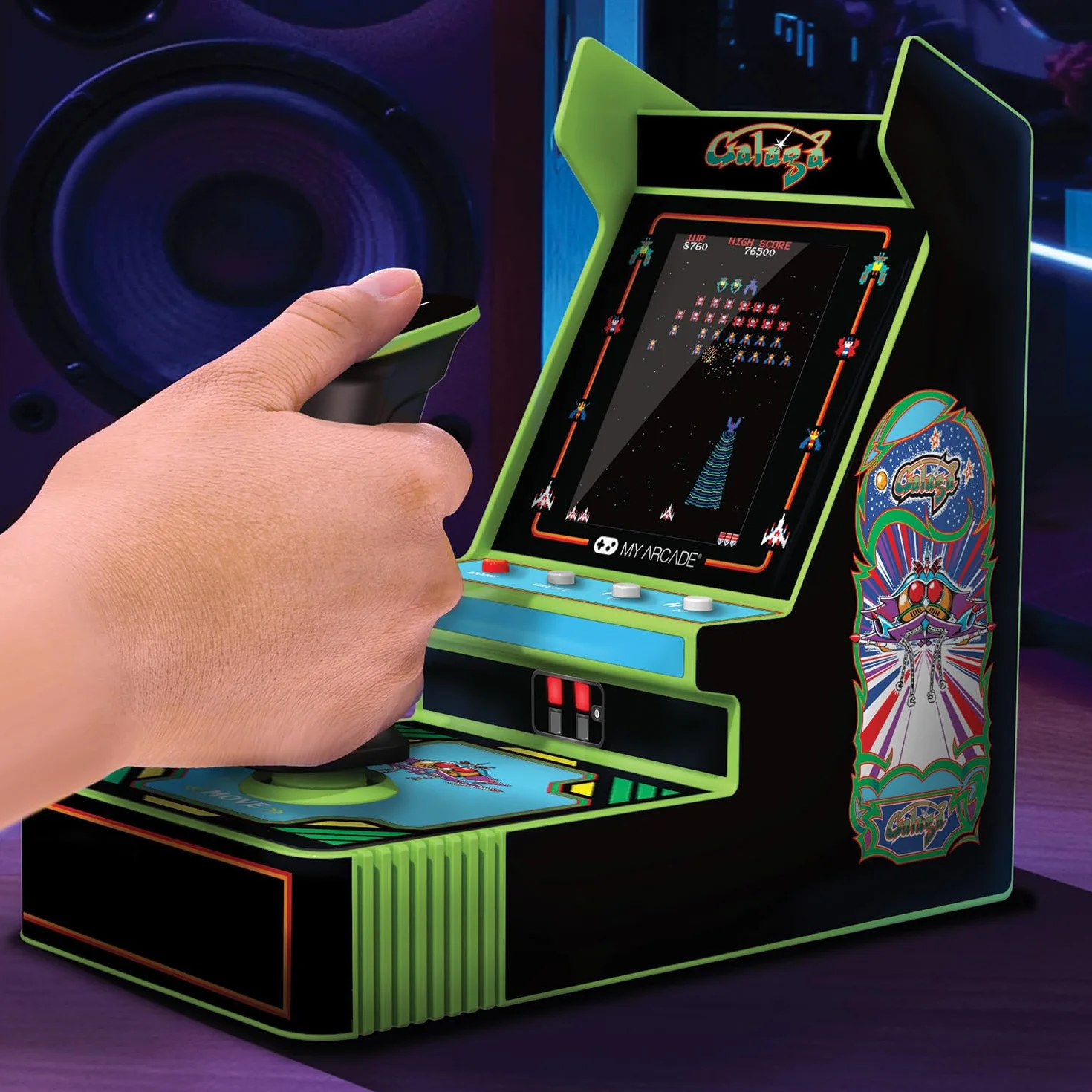 MY ARCADE Galaga + Galaxian Joystick Player Mini Cabina Arcade Retro