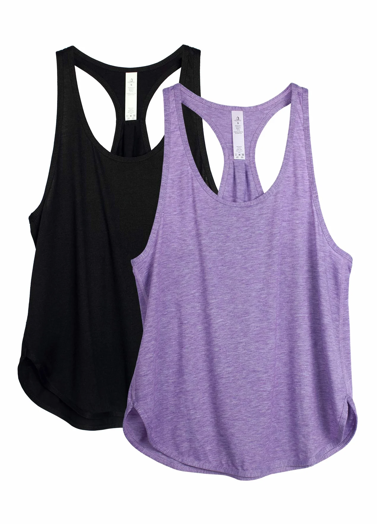 Icyzone Camiseta sin Mangas Yoga Deportiva Mujer Chaleco Pack de 2