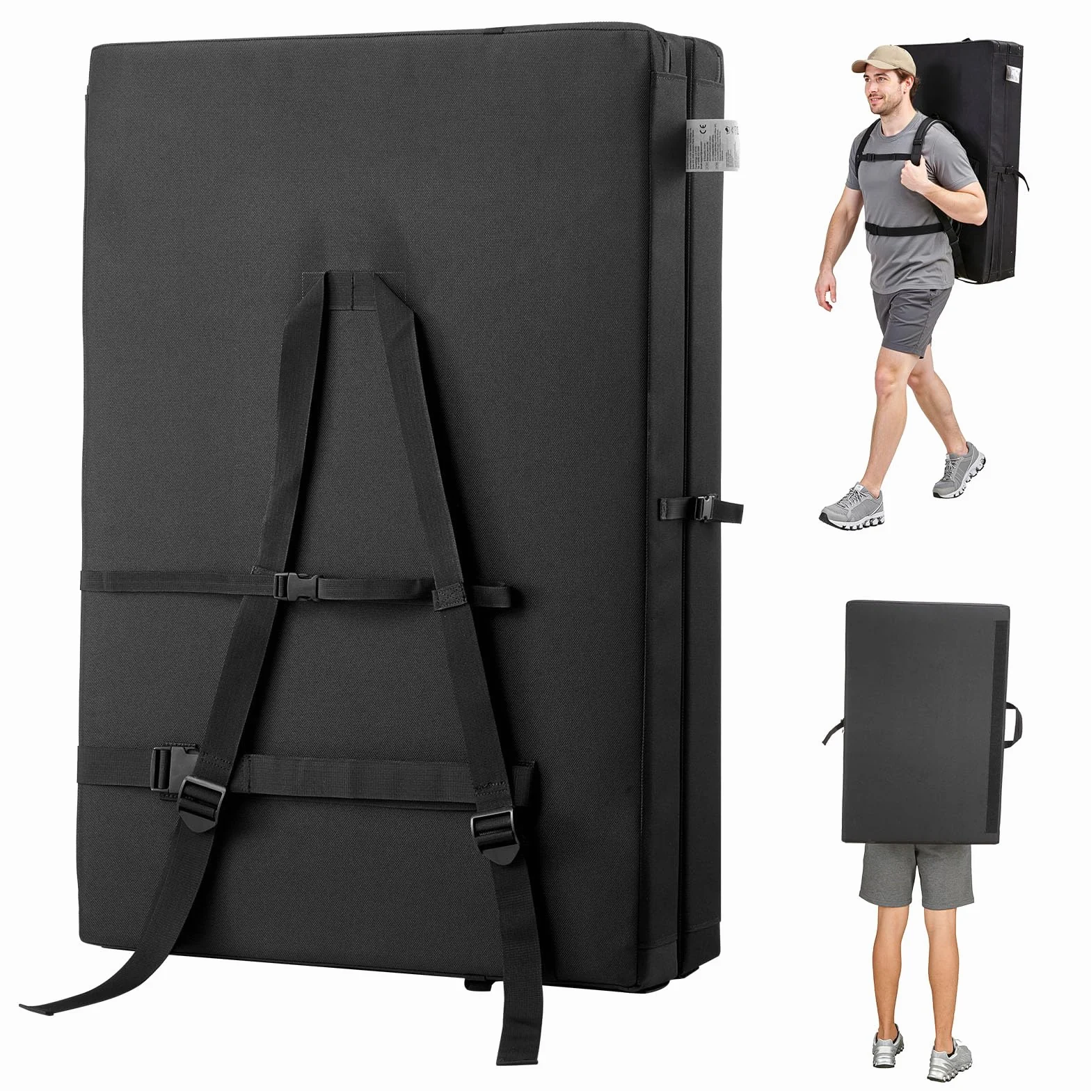 VEVOR Boulder Airpad, Almohadilla de Choque Plegable con Correas Ajustables para Montañismo y Escalada