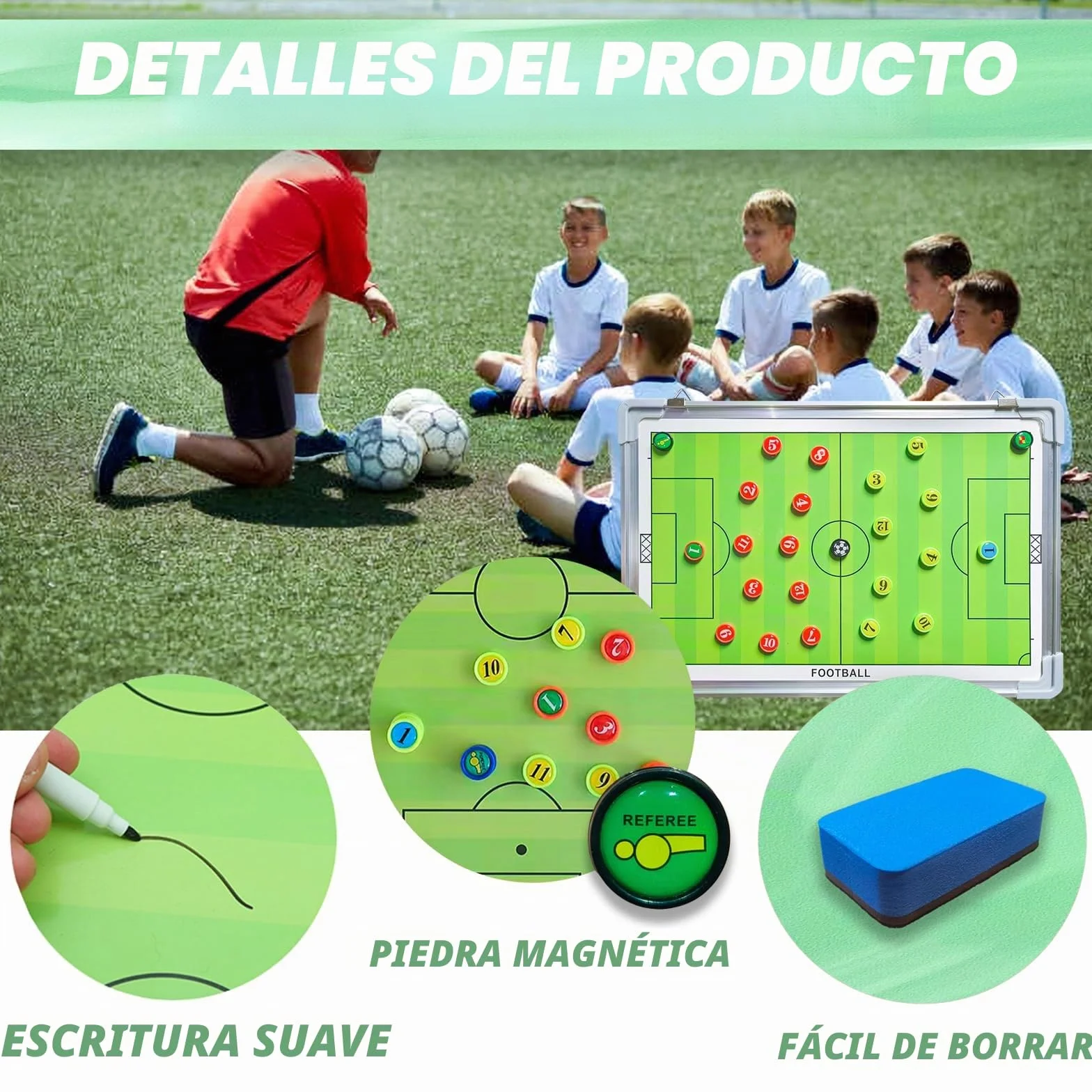 RoseFlower Carpeta Táctica de Fútbol con Imanes 53x31cm