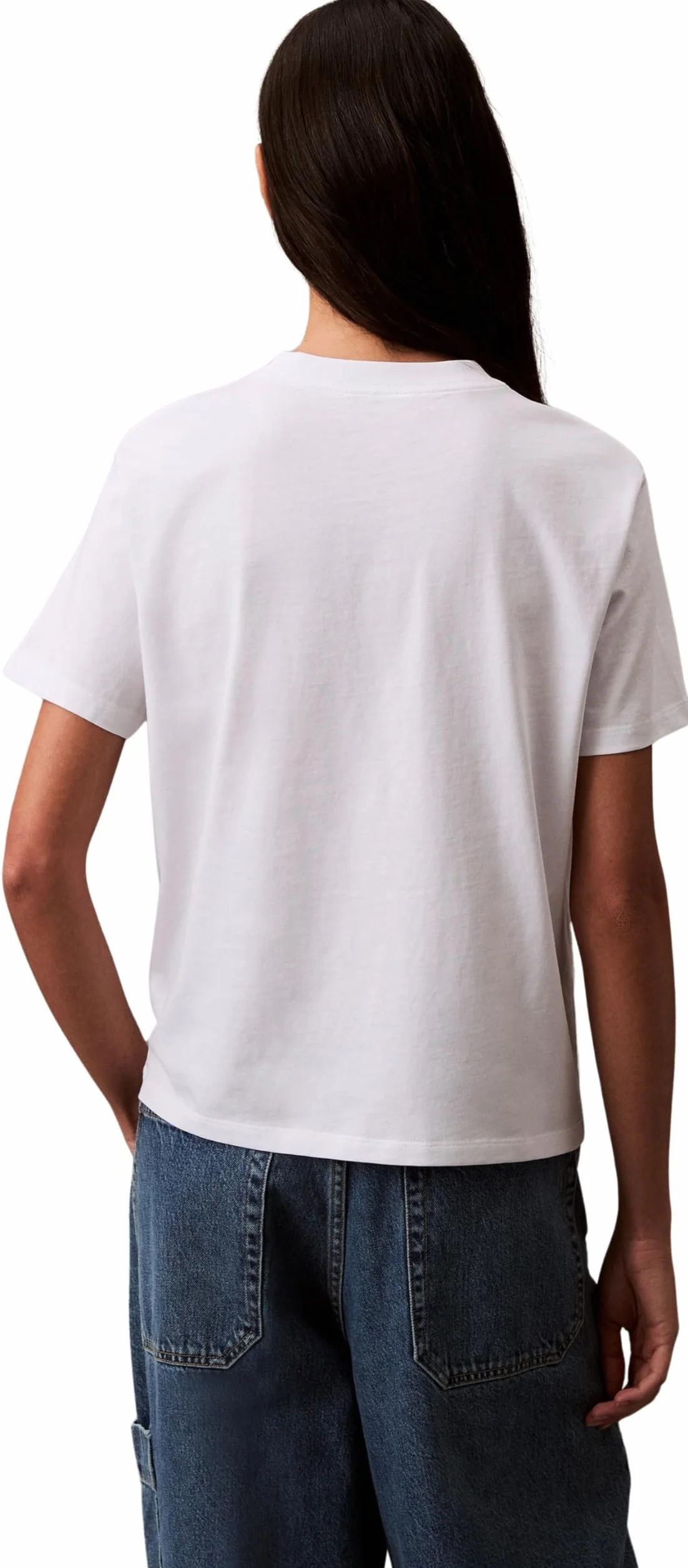 Calvin Klein Camiseta Manga Corta Mujer Hero Classic Monologo Cuello Redondo