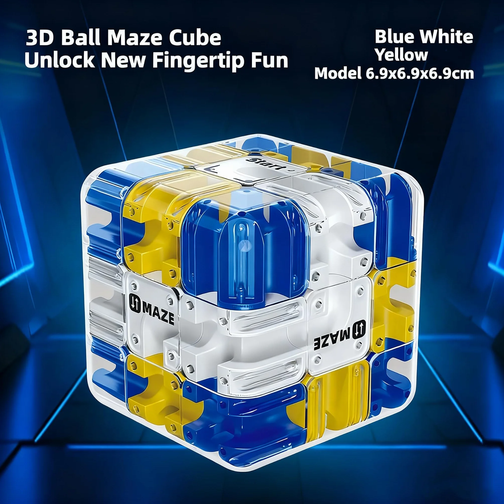 3D Cubo Laberinto, Puzzle Interactivo con Bola, Juego de Habilidad para Entrenamiento Mental y Relajación, Rompecabezas 3D para Niños y Adultos