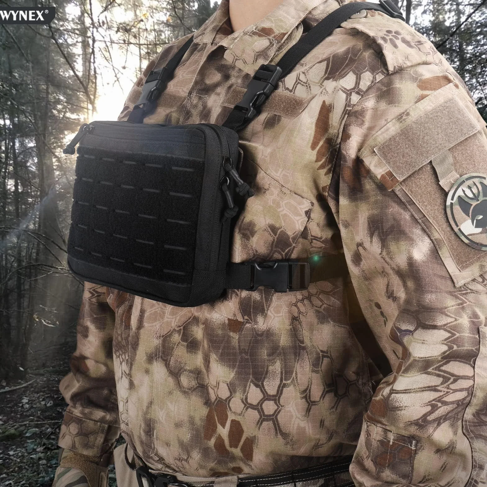 WYNEX Táctica Pecho Rig Corte Láser Molle Pouch Utilidad Recon Kit