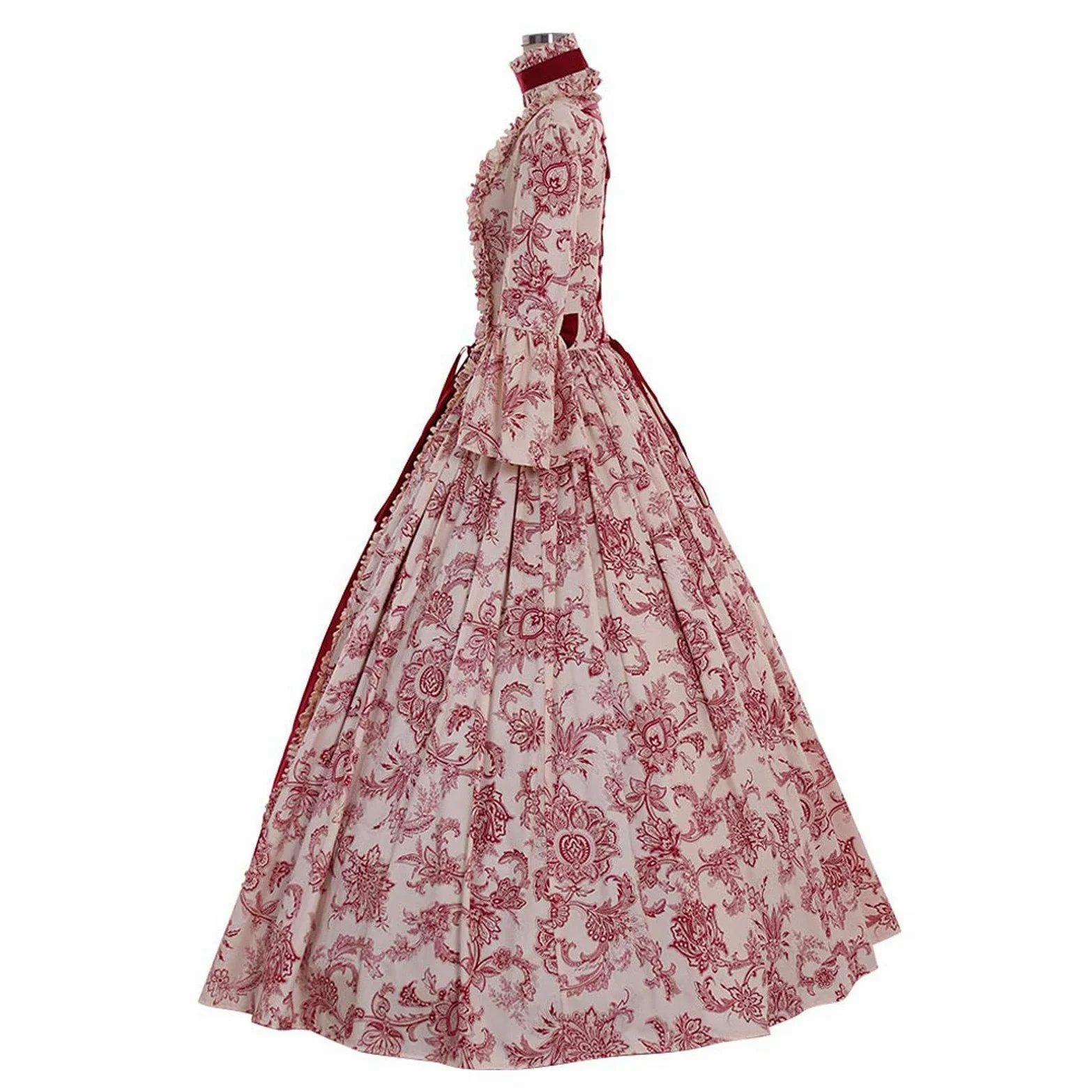 Generisch Disfraz de Halloween para mujer, disfraz de bruja, vestido de manga larga, estilo gótico, retro, vestido de media corte para mujer