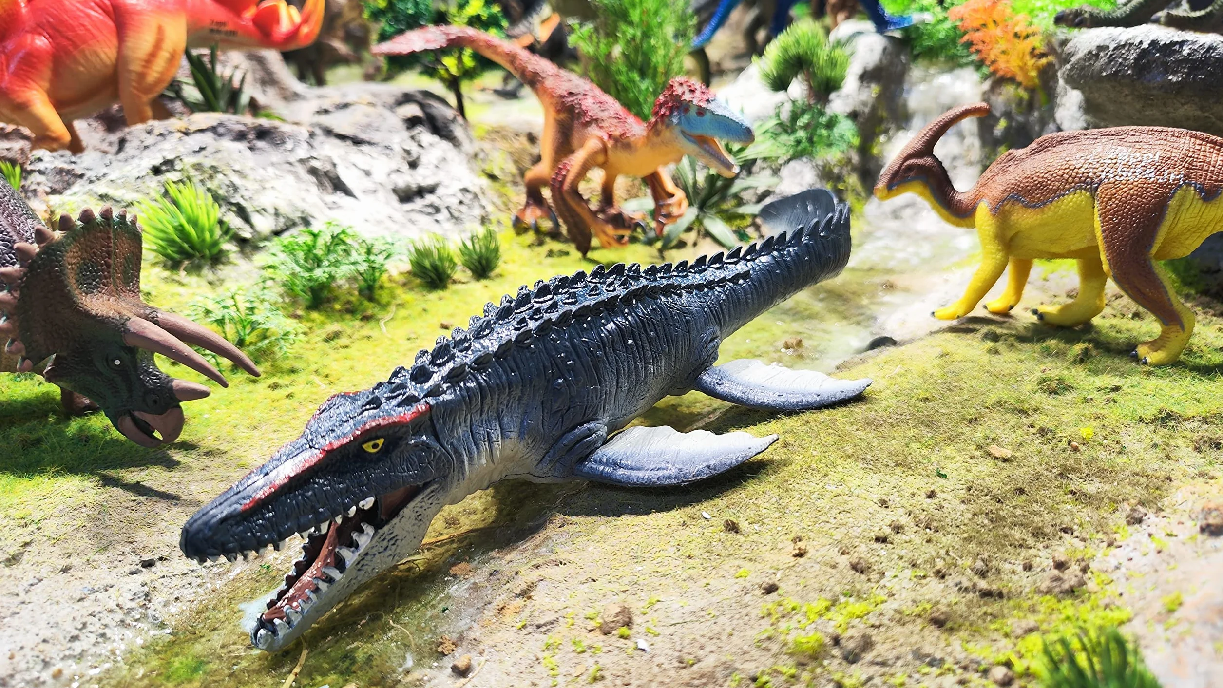 Zappi Co Kids Mosasaurus Dinosaur Toy 31 cm Figuras de acción realistas para niños