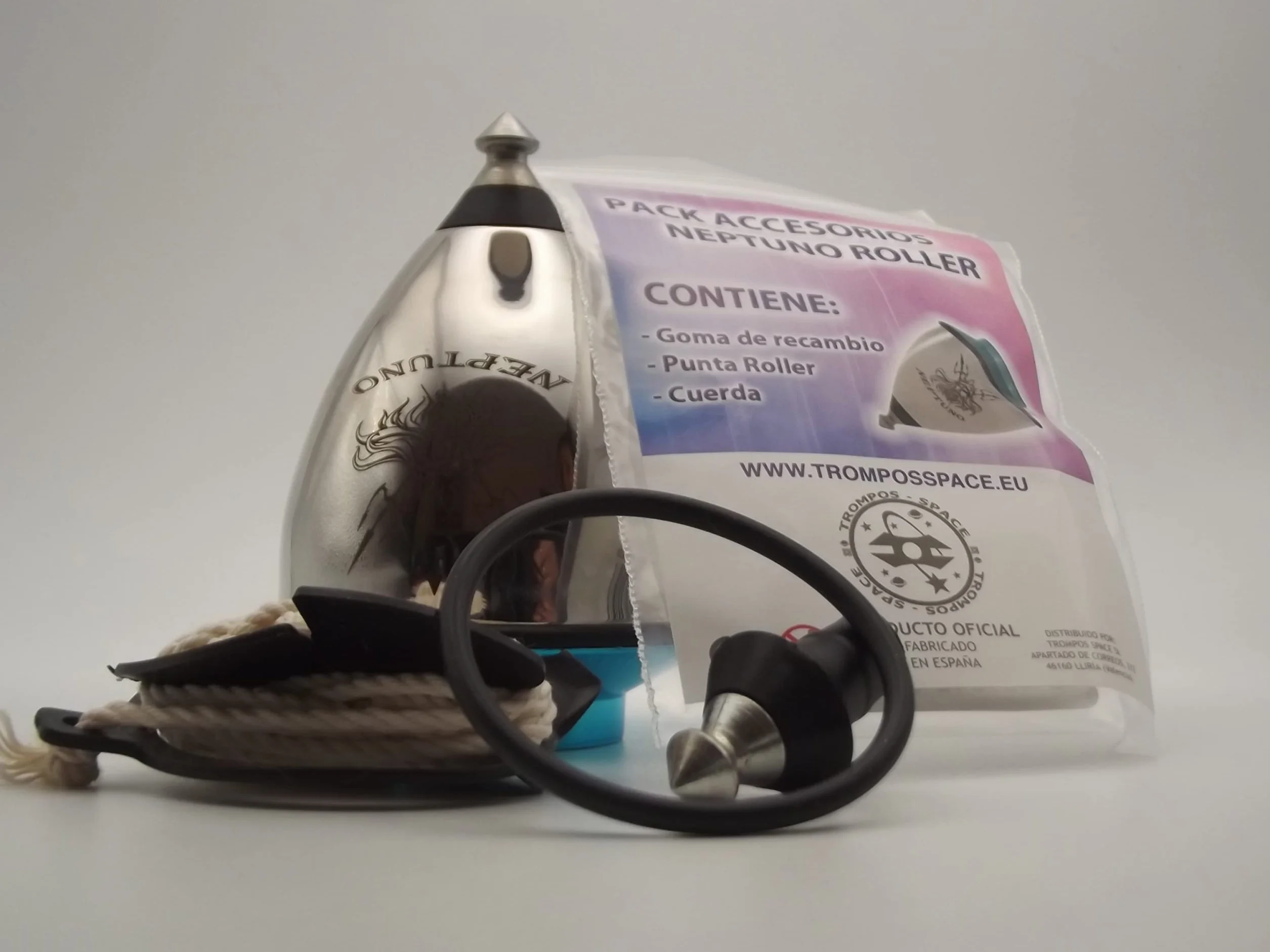 TROMPOS Space - Pack de Recambios Oficial para Neptuno Roller, Incluye Punta Roller de Doble Rodamiento, Cuerda Profesional y Aro Protector, Kit de Mantenimiento