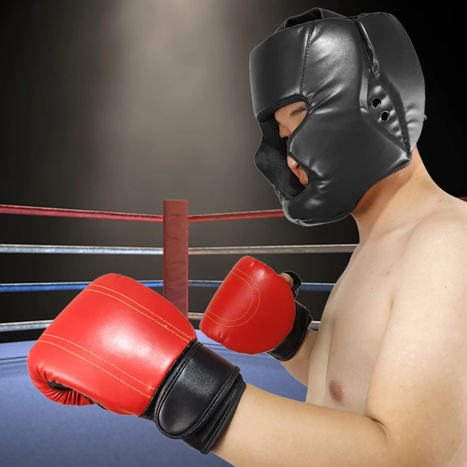 Casco Boxeo MMA Entrenamiento Protector Cabeza Integral Sparring Muay Thai Kickboxing
