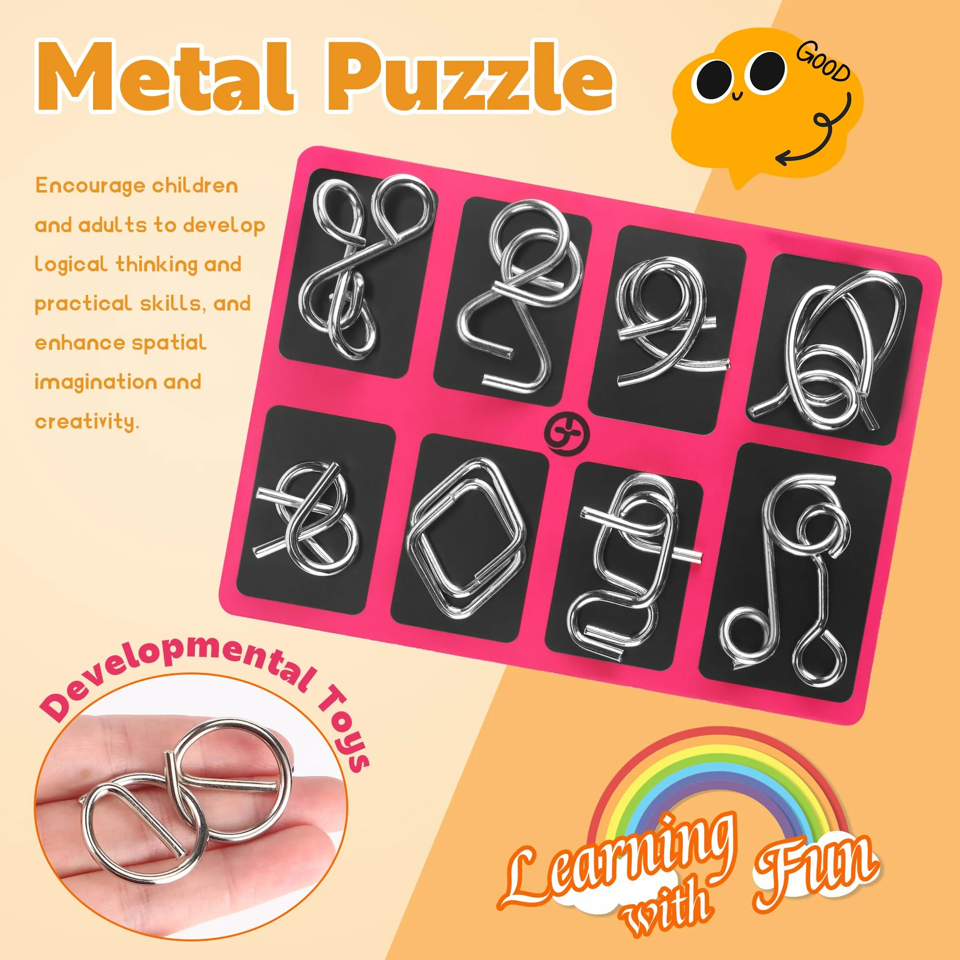 32 Piezas Rompecabezas de Metal Wire Puzzle, Classic Mini IQ Puzzle Mente Juego para Adultos y Niños Juguetes