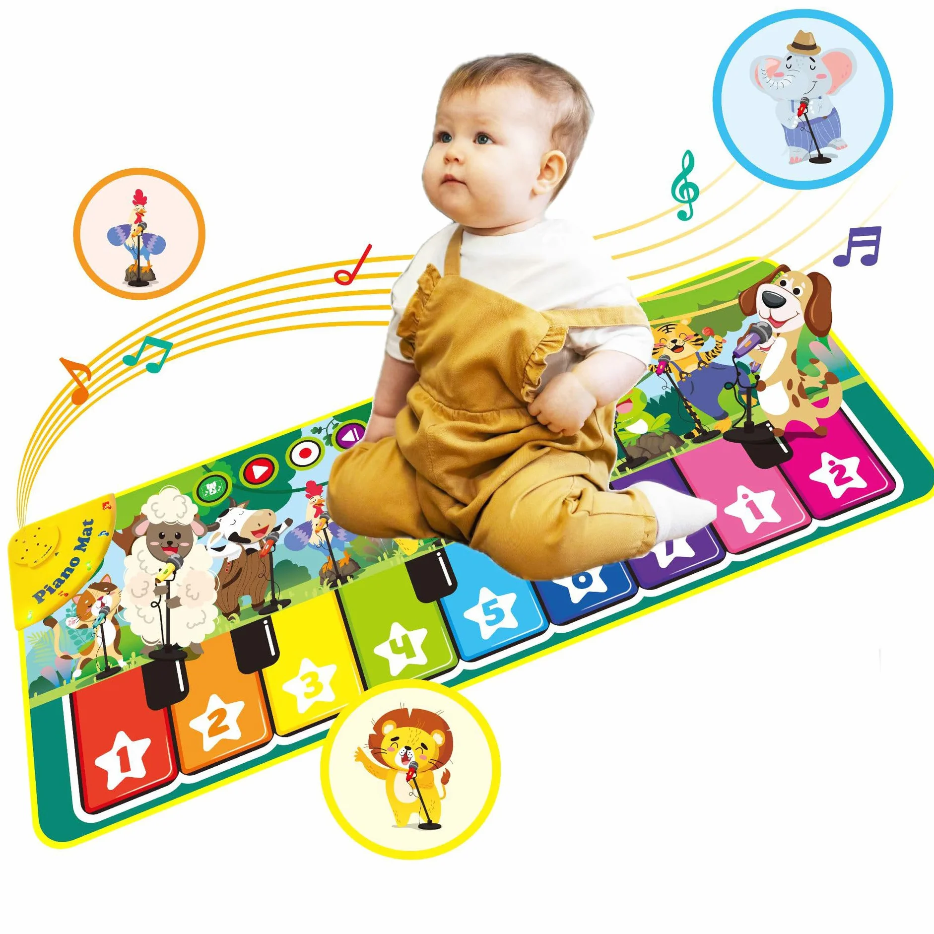 Piano Alfombra Musical para Bebés | Juguete Educativo Infantil con Sonidos y Melodías | Alfombra Musical Sensorial para Desarrollo Temprano | Ideal para Bebés y Niños Pequeños