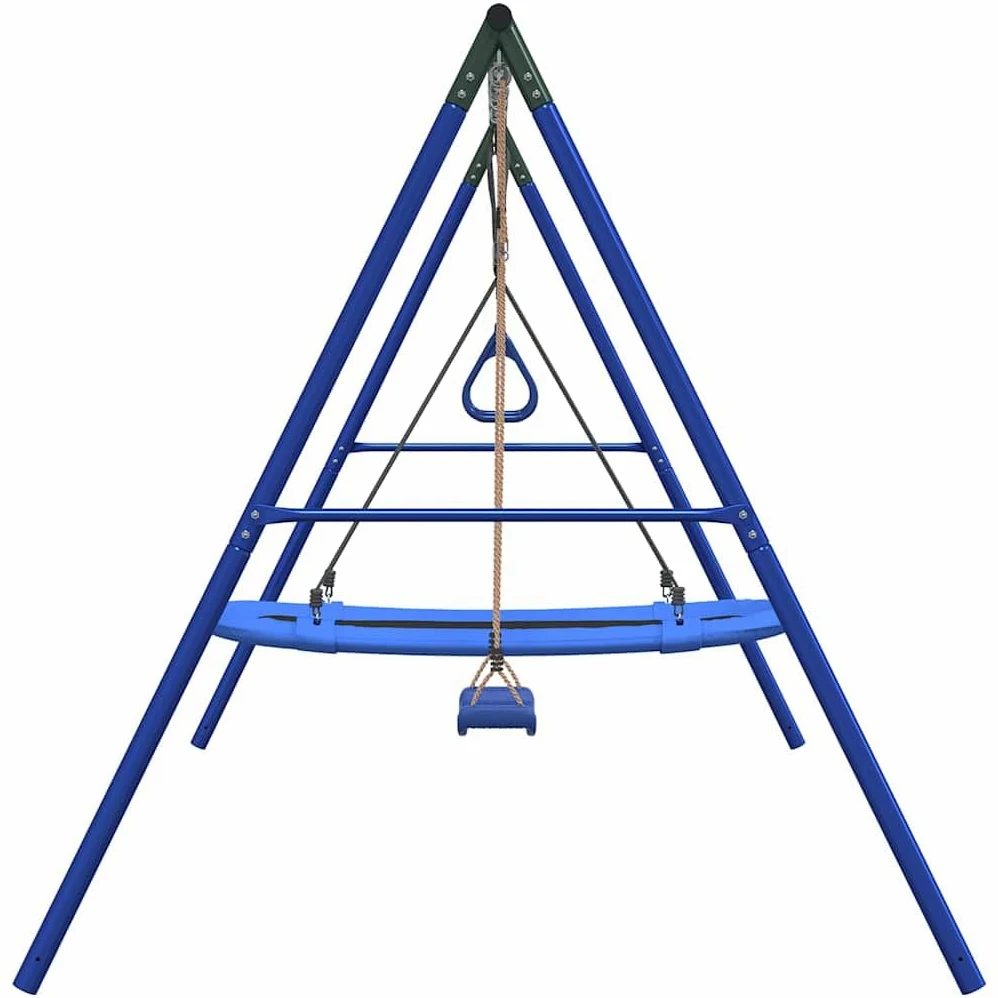 Juego de columpio con asiento de balancín trapezoidal, de acero lacado, 341 x 185 x 185 cm, para niños de 3 a 10 años, juguete para jardín, parque infantil al aire libre, promueve el