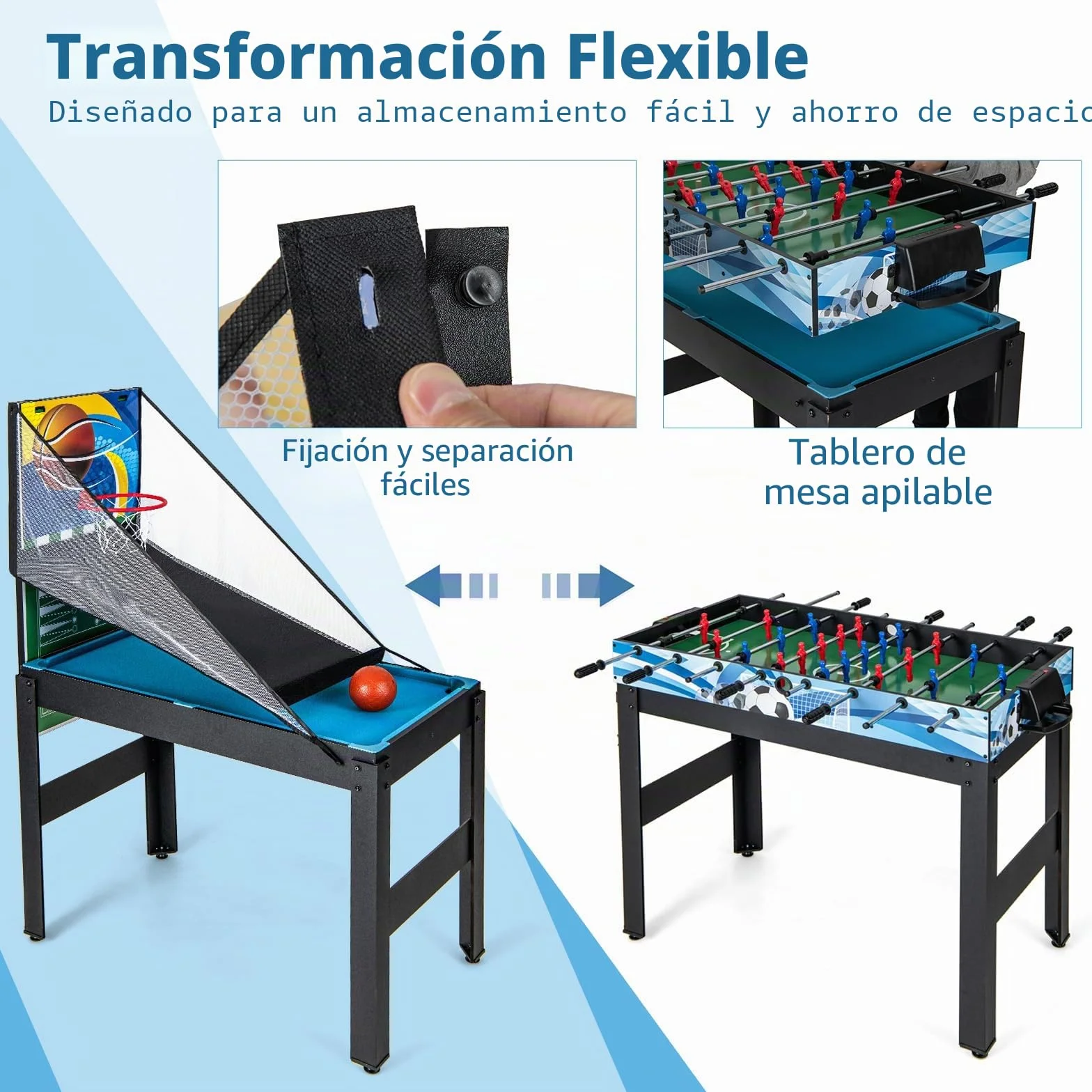 GOPLUS Mesa Multijuegos Convertible 14 en 1 con Futbolín, Mesa Multifuncional con Billar, Air Hockey, Ping Pong, Baloncesto, Shuffleboard, Ajedrez, Juegos Combinada para Fiesta Bar Hogar