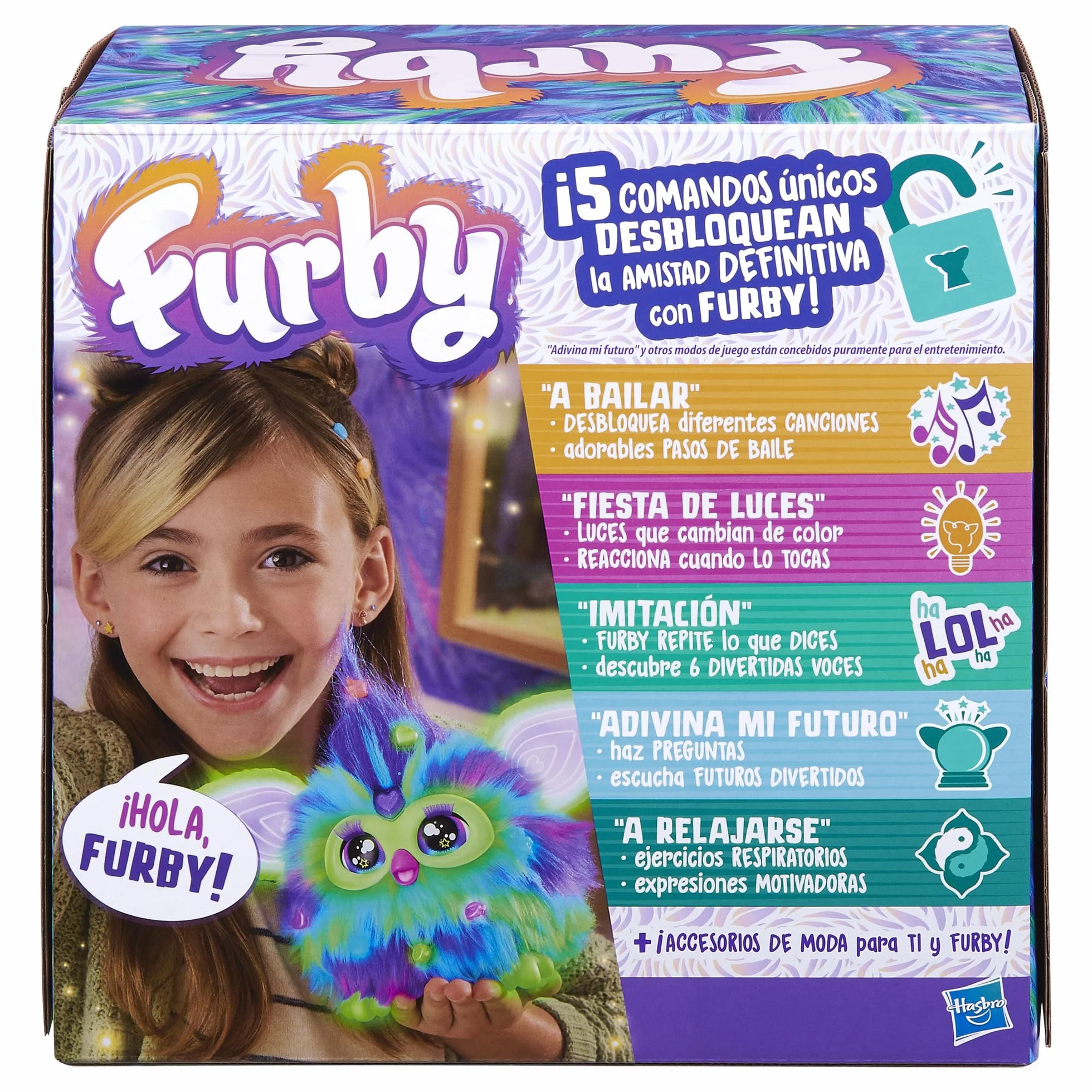 Furby Galaxy, Juguete de Peluche Interactivo Que Brilla en la Oscuridad - Versión en Español, Juguete Electrónico para Niñas y Niños, Regalo de Papá Noel y Reyes Magos