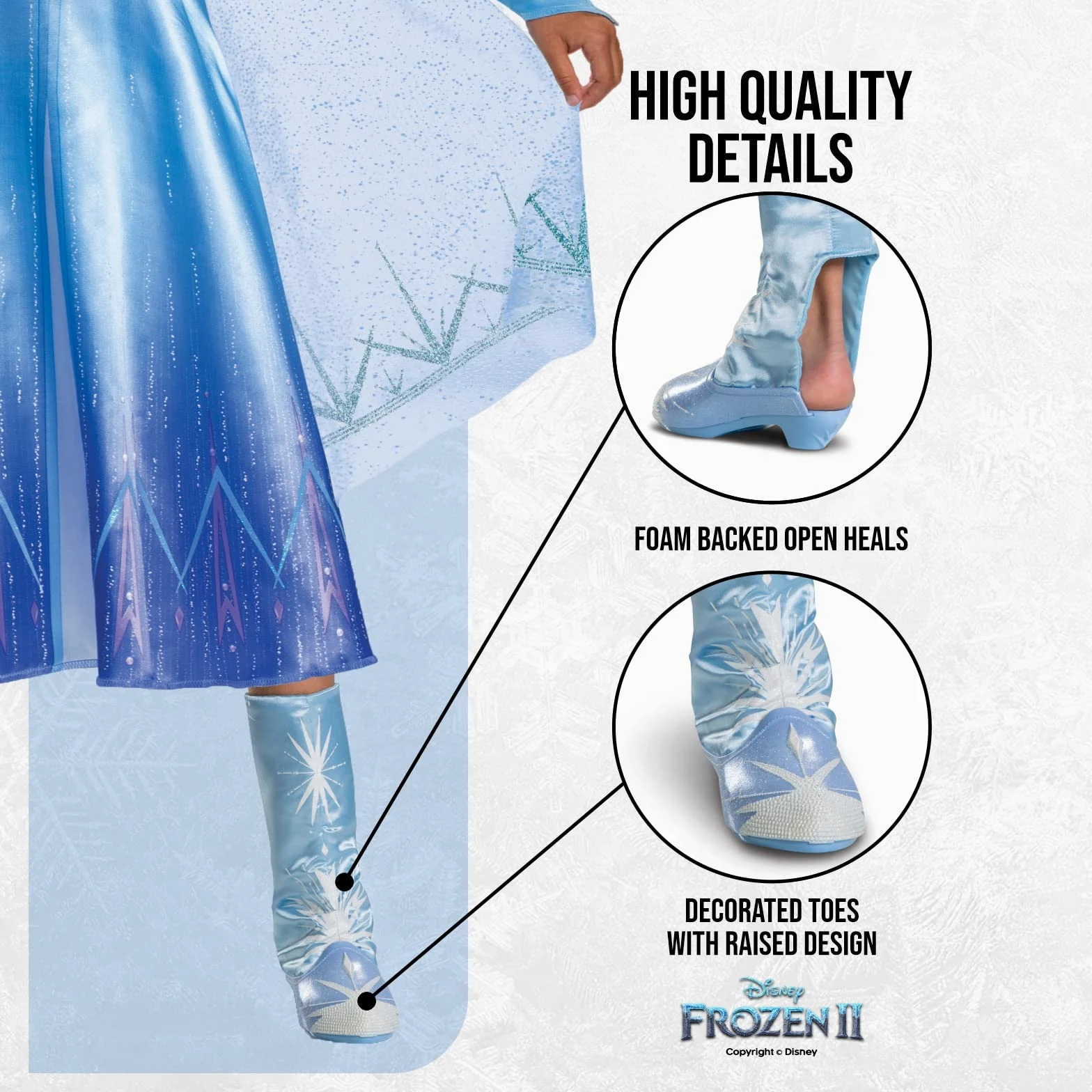 DISGUISE 22836 Elsa Boots - Calzado de disfraz para niñas, azul, talla única