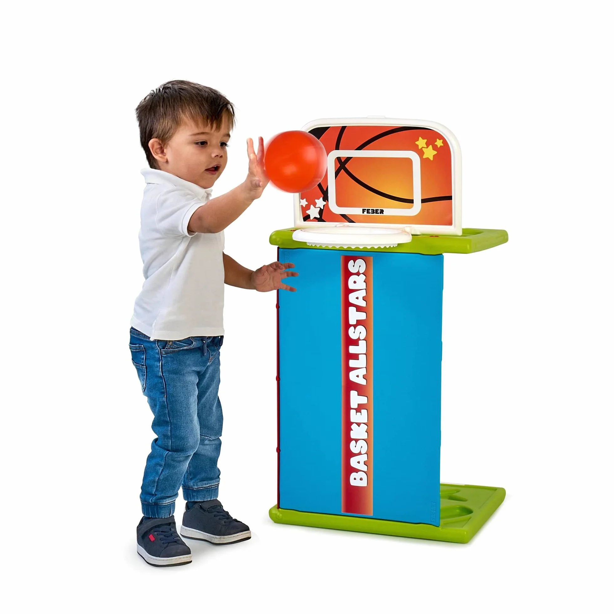 FEBER - Activity Cube 4 en 1, Cubo de Actividades, Juguete Completo, 3 Deportes: fútbol, Baloncesto y Golf, y es una Mesa, Accesorios incluídos,para fomentar la Actividad Infantil, Famosa (FEB03000)