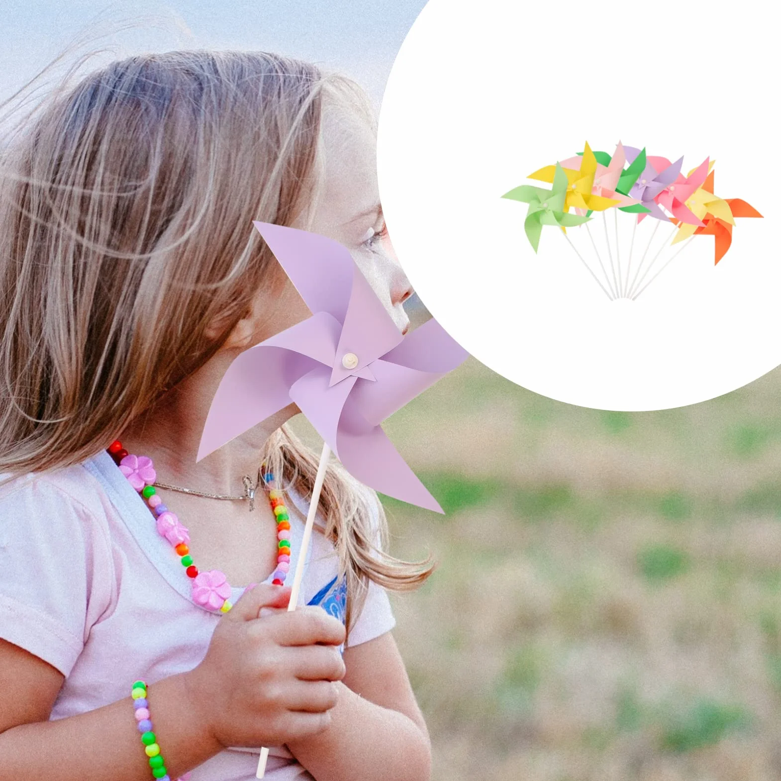 COHEALI Molinillos de Viento de Papel para Niños 8 Piezas Colores Mezclados para Manualidades Creativas Montaje y Dibujo Juguetes Educativos para Fiestas y Actividades Familiares