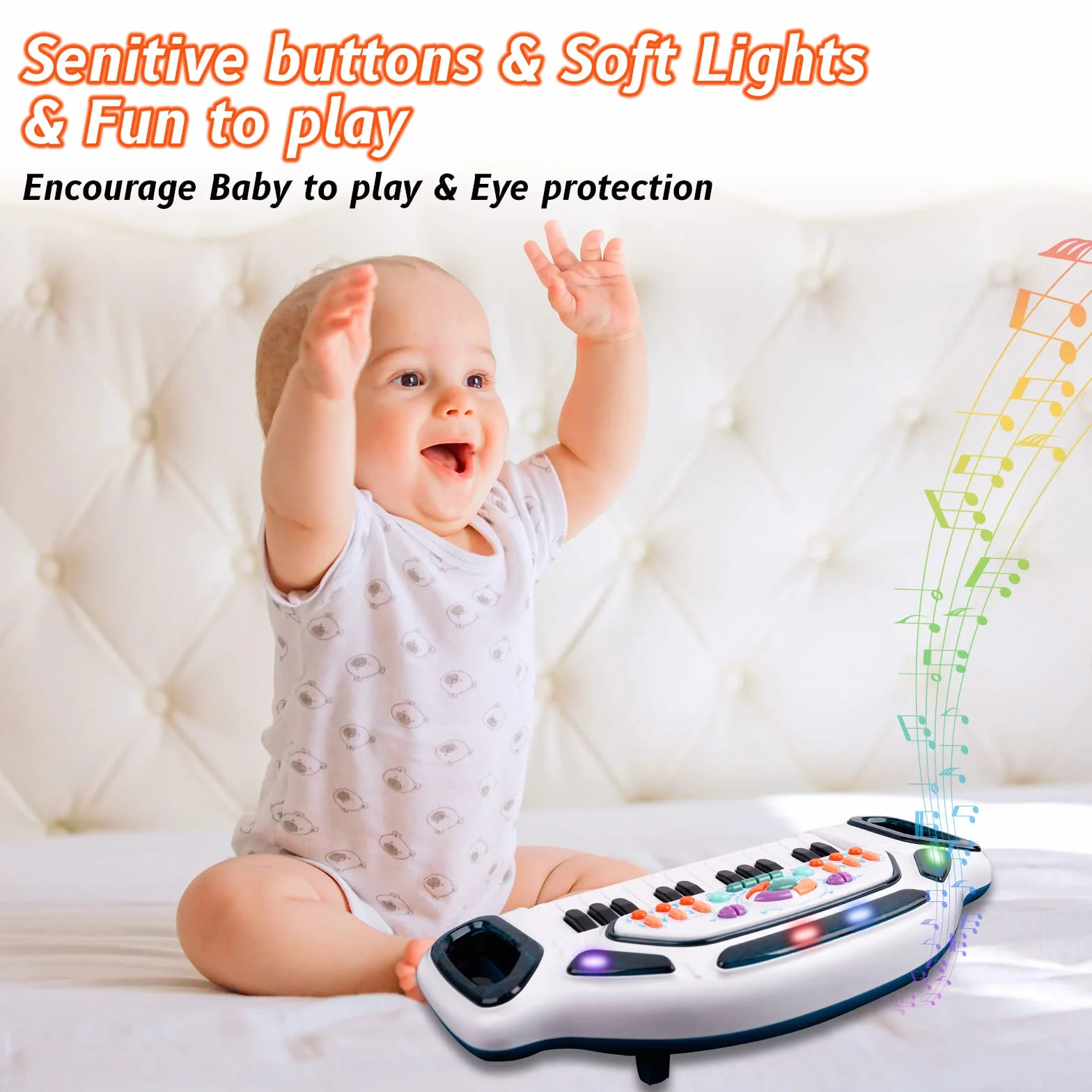 Teclado de juguete de piano para niños pequeños, juguetes multifuncionales para niños, regalos de cumpleaños para niños y niñas de 1 a 6 años