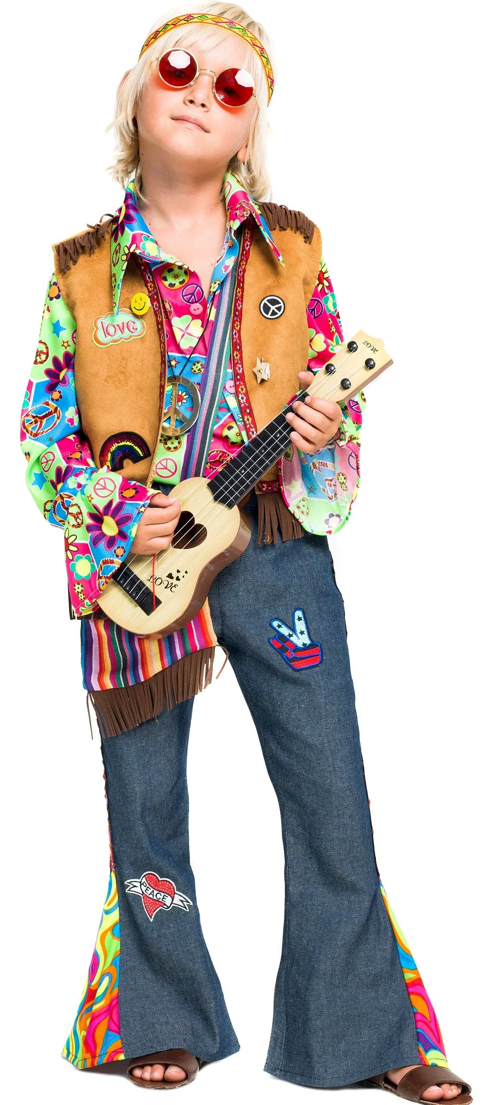 chiber Disfraces Disfraz de Hippie Deluxe para Niño (5 años)