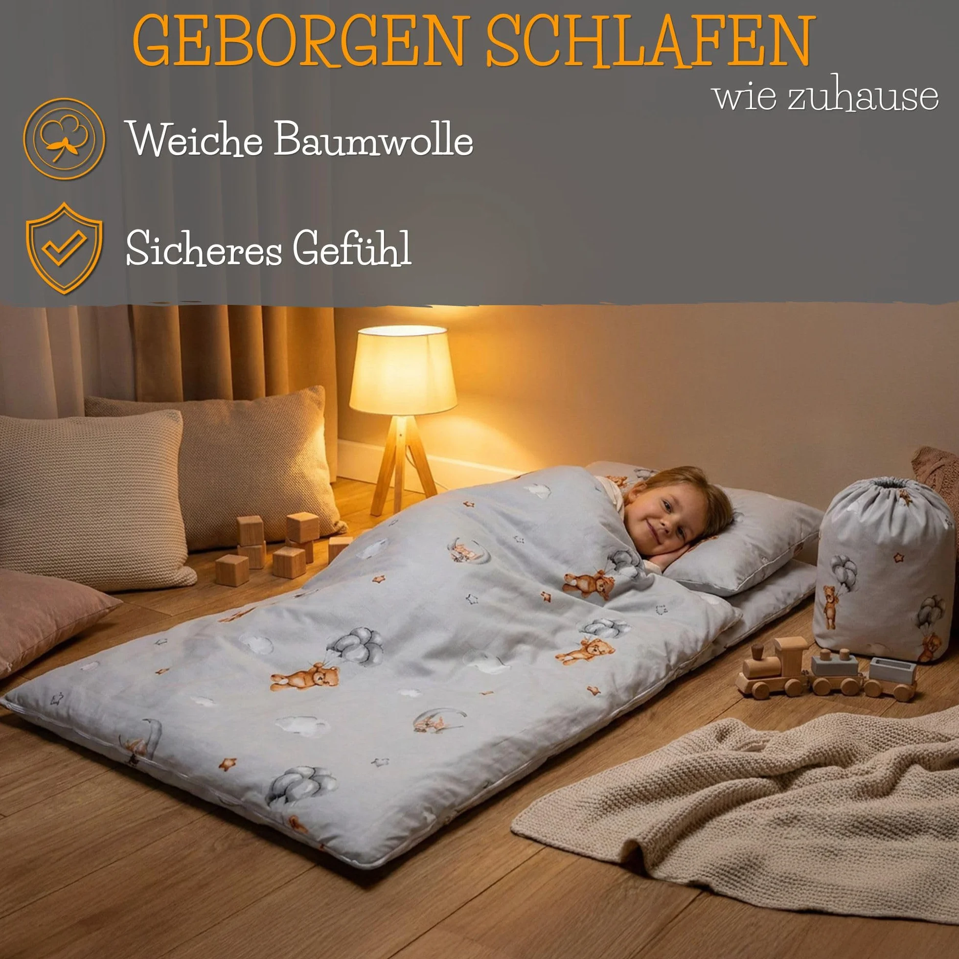 Totsy Baby Saco de Dormir Infantil con Almohada y Cremallera para bebés de 3 a 7 años - Saco de Dormir para Interiores de para guardería jardín de Infancia Oeko-Tex