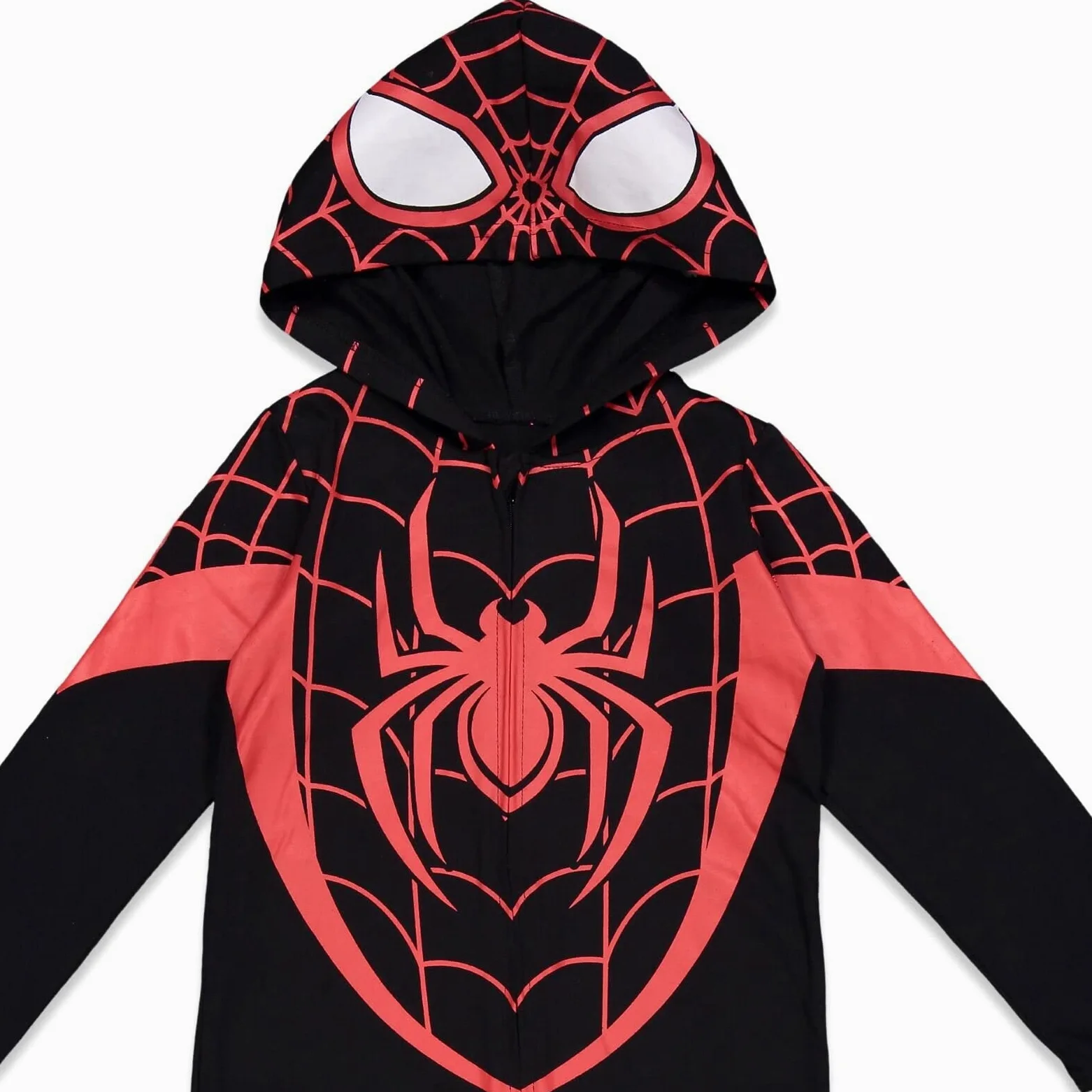 Marvel Spider-Verse Miles Morales Zip Up Cosplay Overol Bebé a Niño Pequeño
