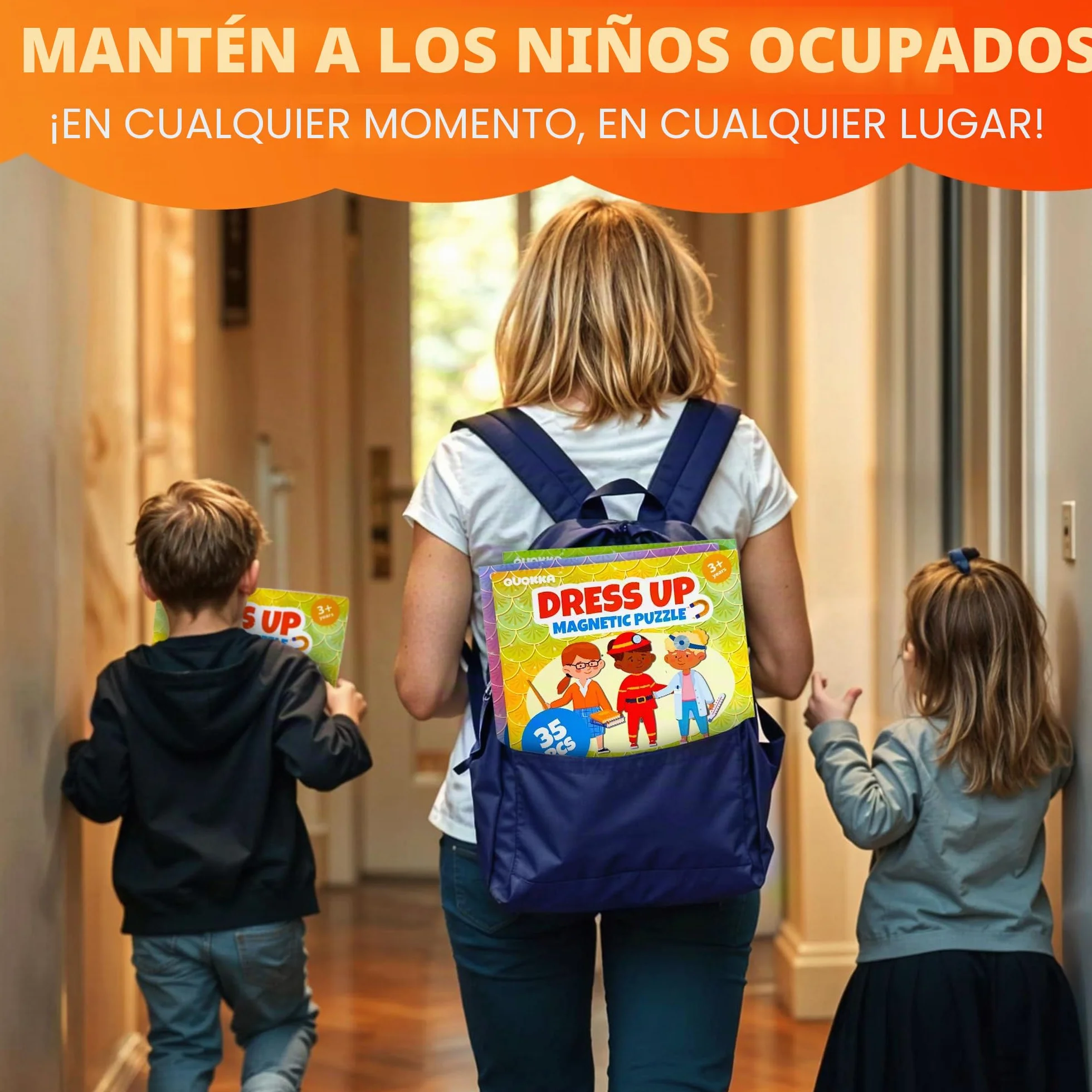 QUOKKA Vestir Muñecas Magnetico para Niños 2 3 Años – Juegos de Viaje Niñas 3 4 Años – 35 Piezas Puzzle Magnético para Avión y Coche – Muñecas Recortables Profesiones – Regalos para Niñas de 2 a 5