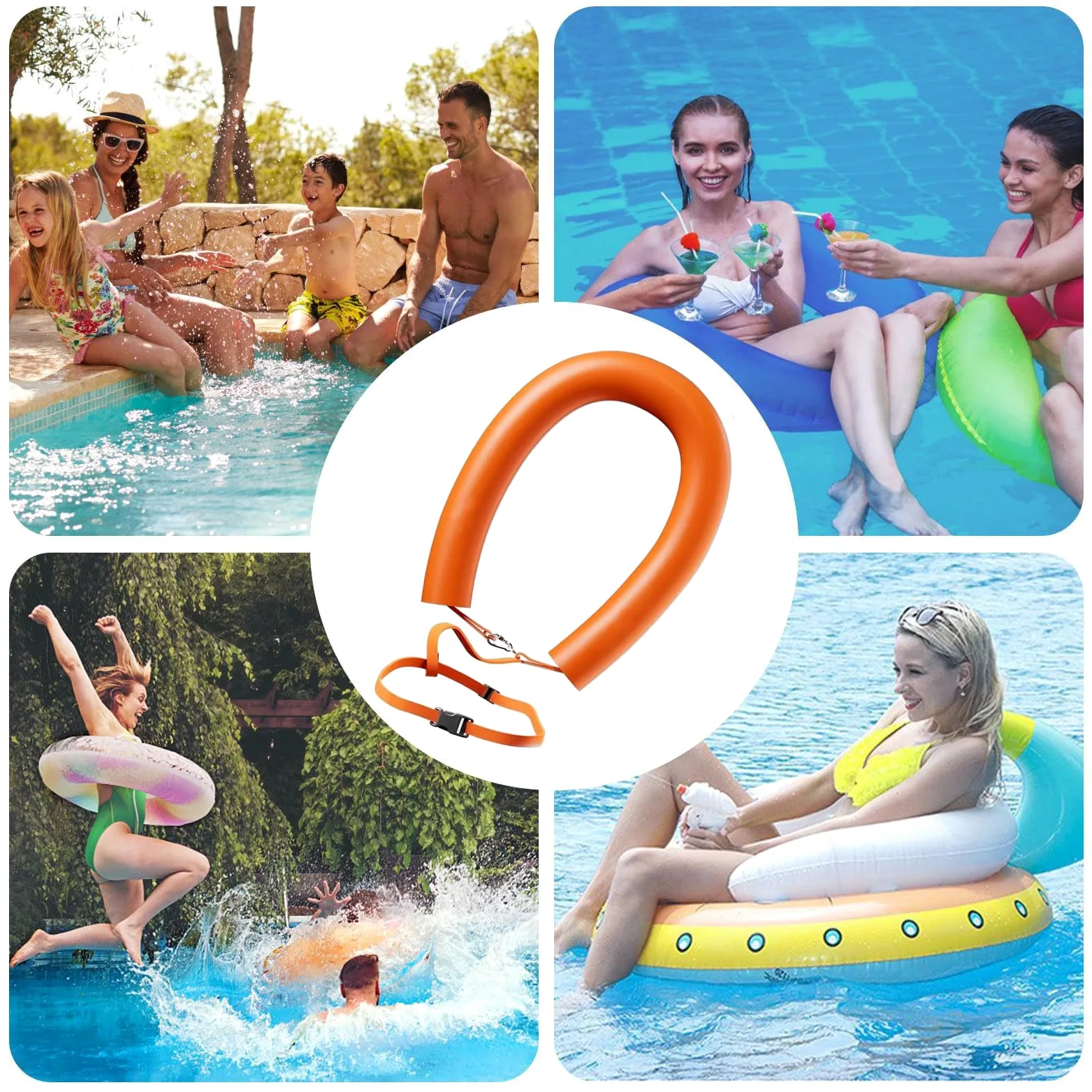 Cinturón de flotación para natación Entrenador Altamente Visible Sin Inflar | Barra de Espuma para Entrenamiento Para principiantes, deportistas, hombres y mujeres, lago, mar, embalse y estanque