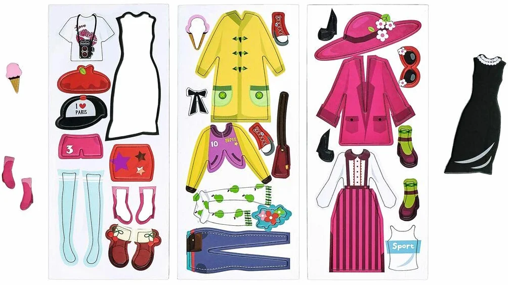 moses. 38073 Muñeca de Vestir | Juguete magnético para niñas | con 31 Prendas y Accesorios