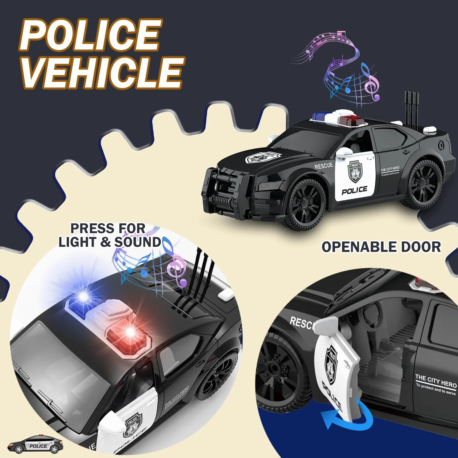 Doloowee 4 Pack Vehículo de Emergencia Juguetes Playsets para Niños, Helicóptero de Rescate, Coche de Policía, Camión de Bomberos, Ambulancia Coche Juguetes Regalo para Edad 3-12 Niños Niñas
