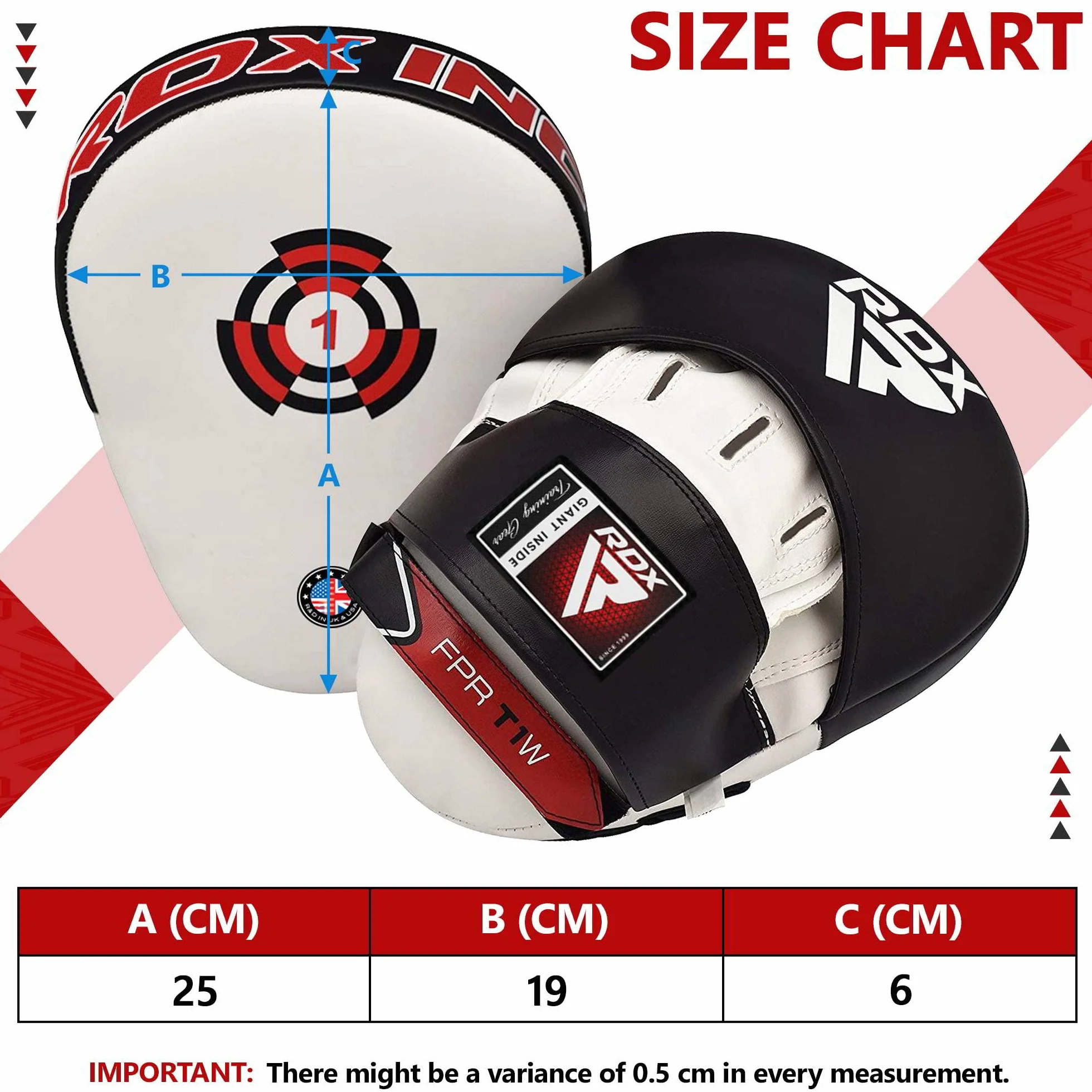 RDX Maya Hide Cuero Curvadas Boxing Pads Gancho Jab Patada Almohadilla Kick Boxing Sparring