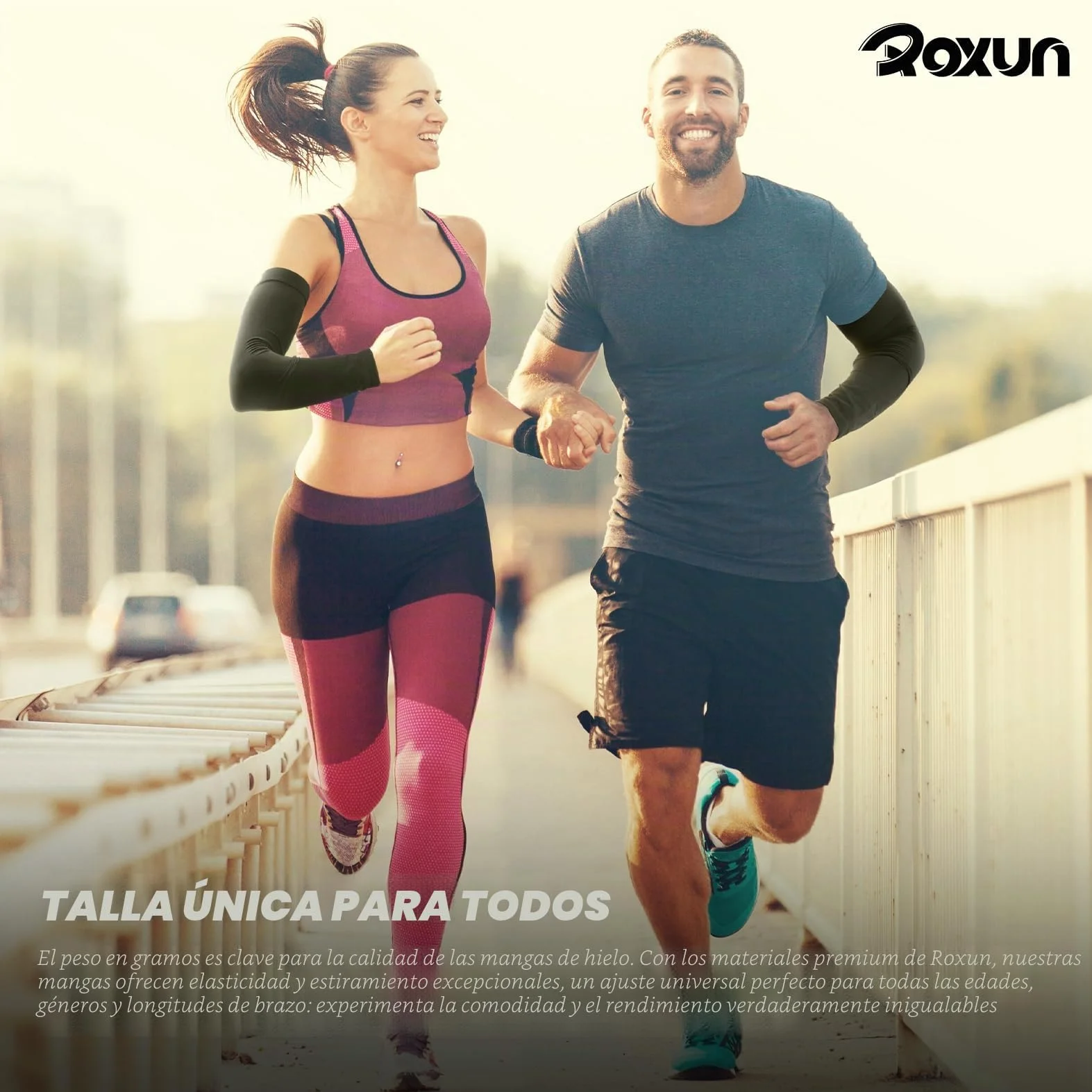 ROXUN Mangas para Brazos Protección Sol Manguitos Running Hombre Mujer Manga Compresión Ciclismo Voleibol