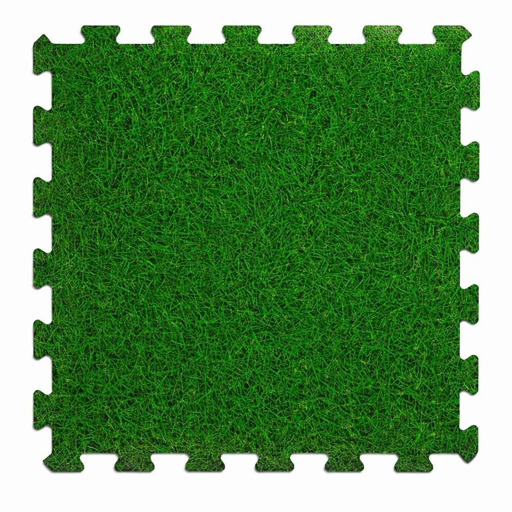 Baldosas de Foam para Piscina 50 x 50 cm – Set de 8 Piezas Tipo Puzzle – Base Exterior Extra Gruesa y Suave para Piscina, Piscina Infantil, Zona de Juegos & terraza – Efecto césped