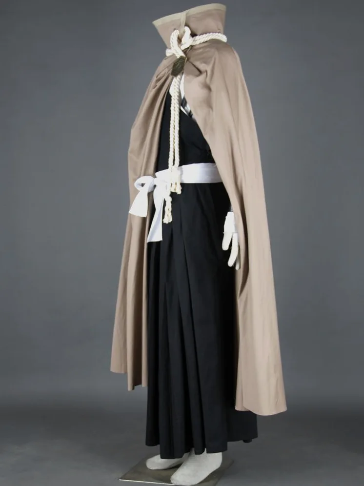 Disfraz de anime Kurosaki Ichigo de talla estadounidense, disfraz de kimono de capa larga