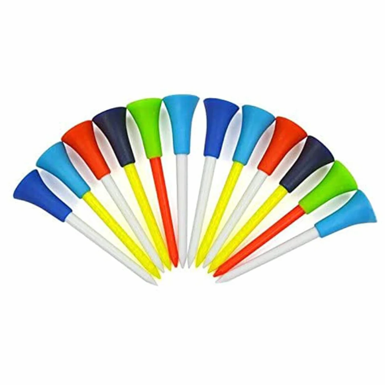 Golf Tees 50 Pack 3 1/4 Pulgadas Irrompible Plástico Colores Mezclados