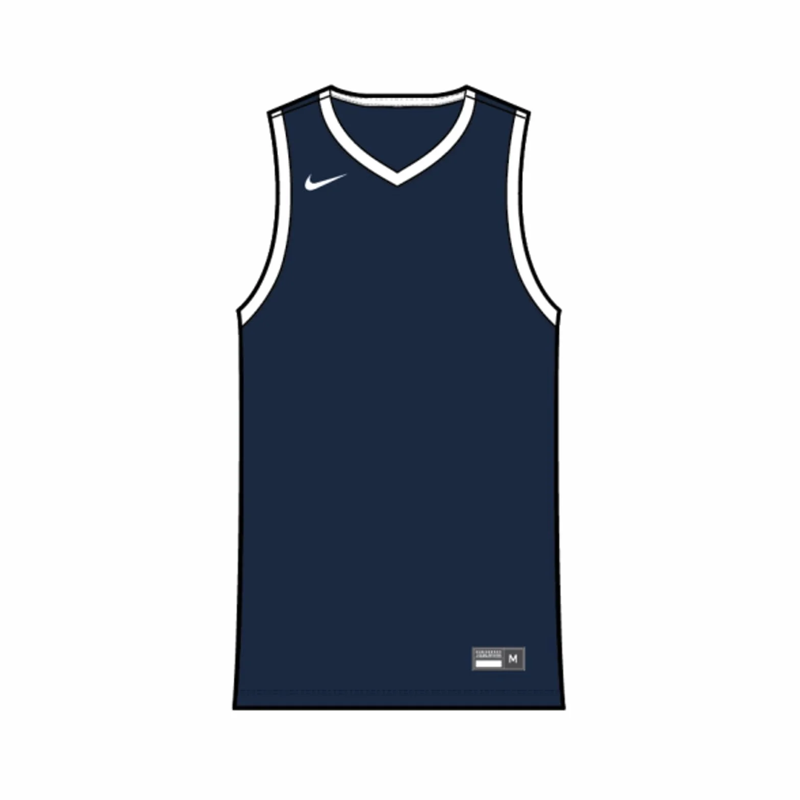 NIKE Mens Team25 Basketball Jersey Obsidian White
