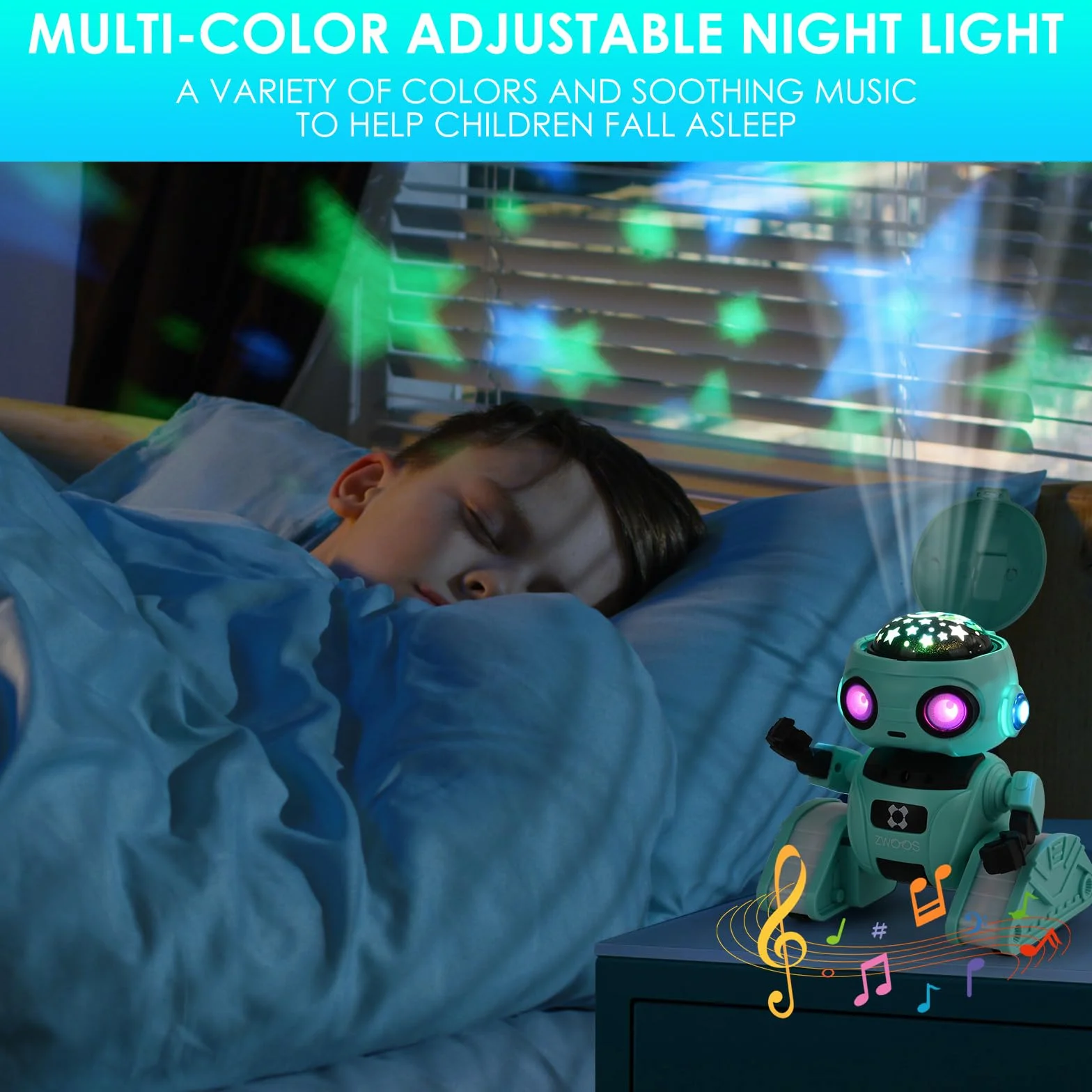 ZWOOS Robot Interactivo con Ojos LED y Música, Control por Gestos - Juguete para Niños 4-8 Años