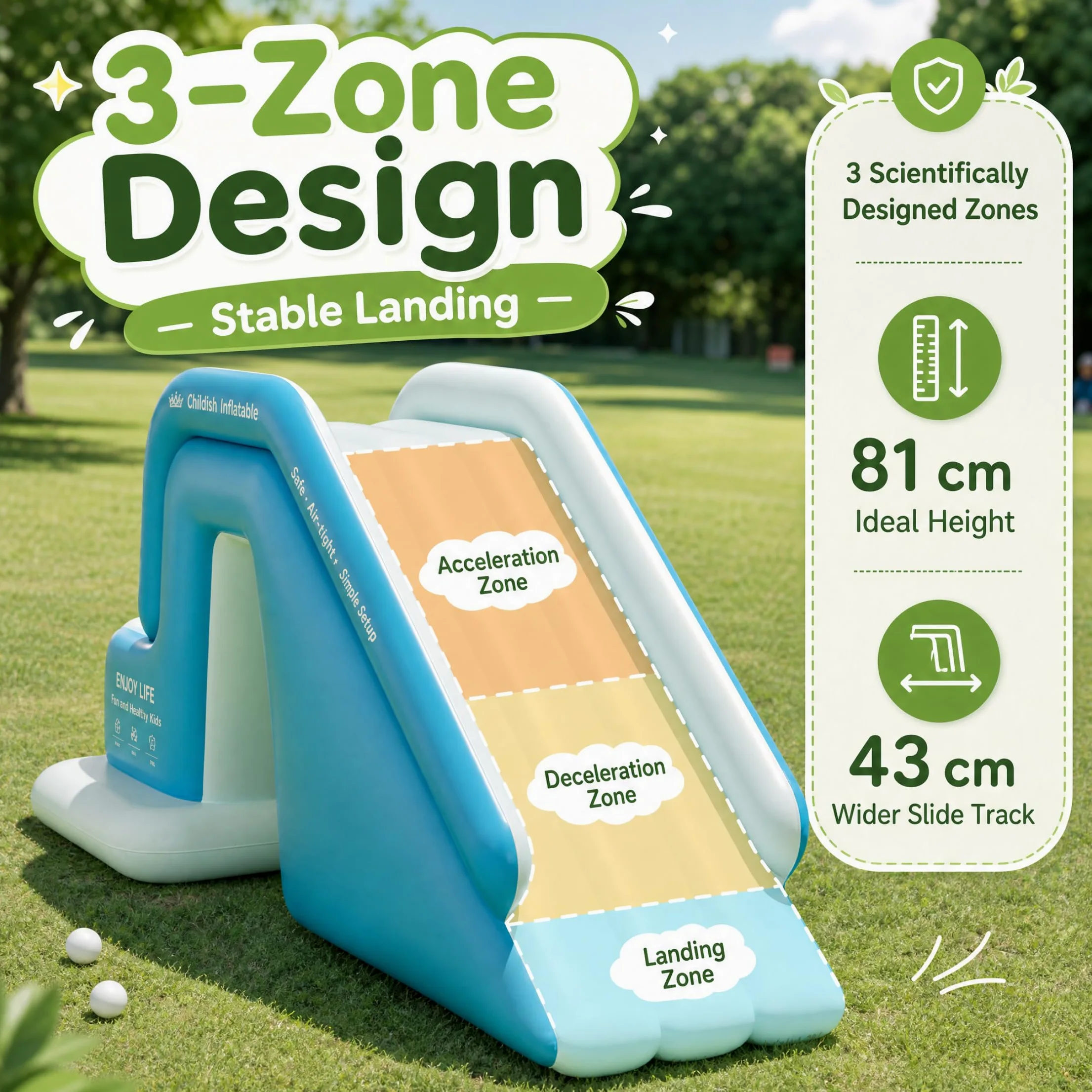 Tobogán de Piscina Inflable sobre el Suelo tobogán acuático Inflable de PVC Juguete de Juego para familias Grandes y niños con inflado rápido para Patio Trasero
