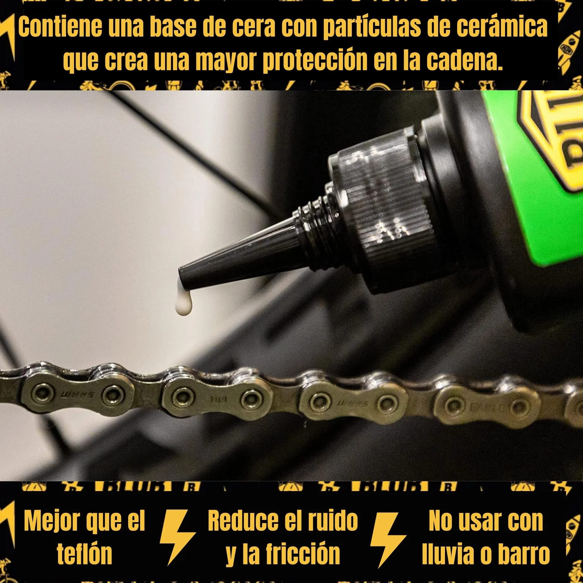 BLUB Ceramic Lube 120ml Aceite Ceramico Cadena Bicicleta Lubricante Bicicleta MTB BMX Carretera Grasa Bici Todas Condiciones Verde