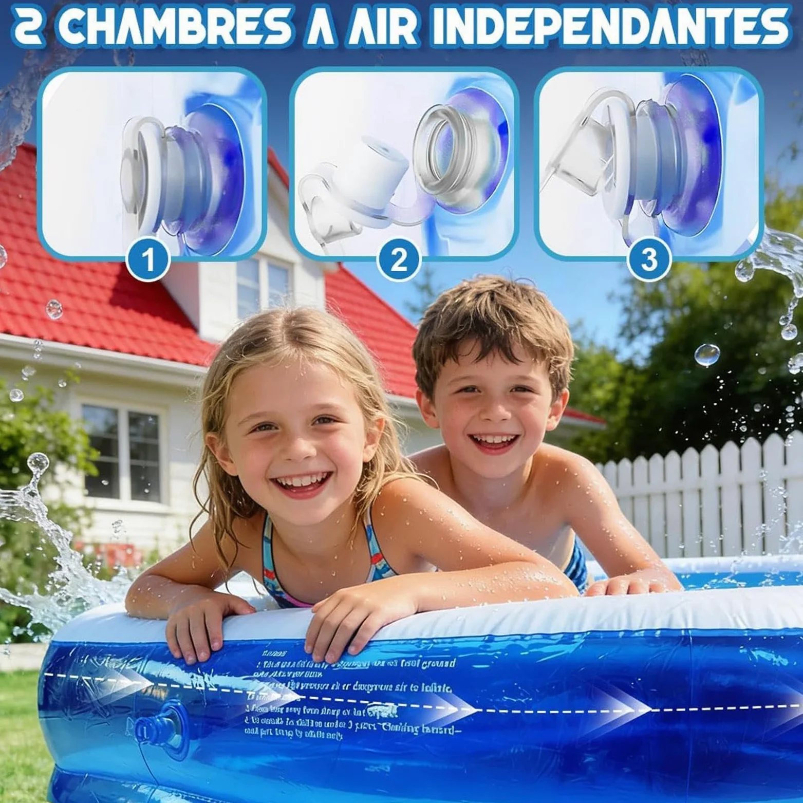 Gran piscina inflable placeres en el patio | Gran jardín piscina infantil para adultos y patio trasero área de jardín área de patio zona de aparcamiento césped camping y