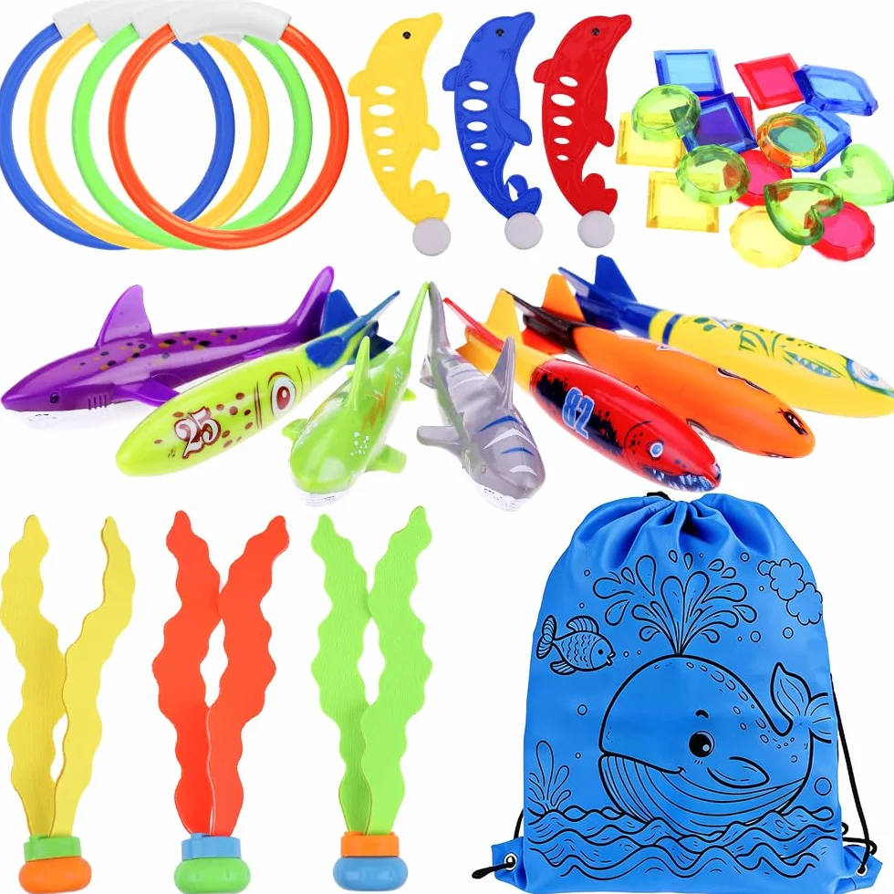 Faburo Juguetes Piscina Niños 34pcs, Pool Toys, Juegos Agua Verano