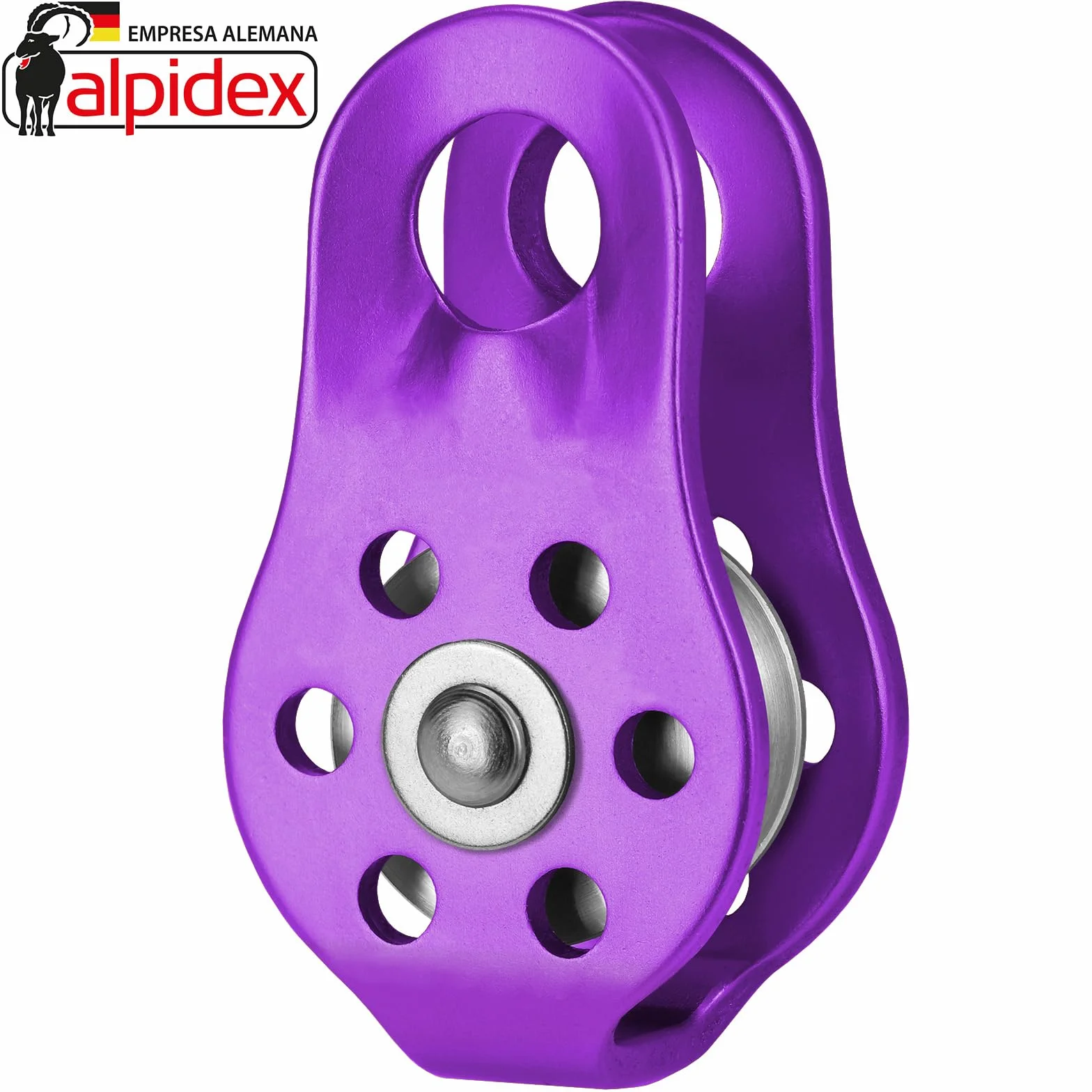 ALPIDEX Polea 22 kN Fija EN12278 Cuerdas 13 mm Polipasto de Cuerda