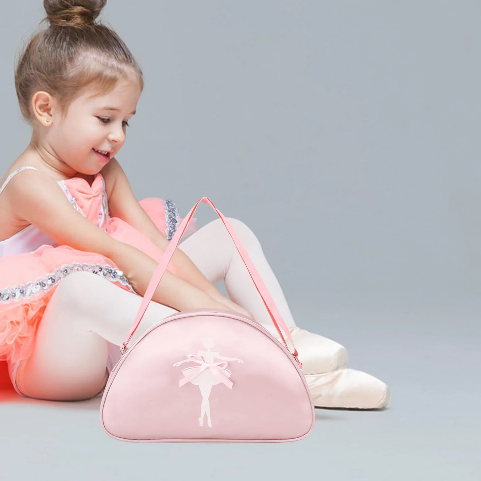 Mochila de Ballet Bordado Lentejuelas para Niñas Baile Bolso Deportivo Rosado