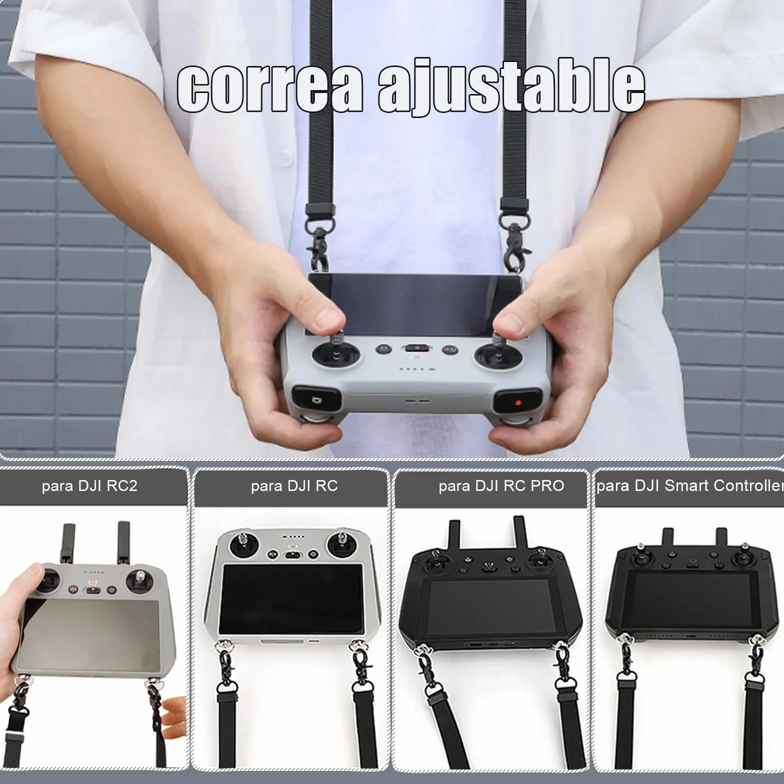 Correa para controlador DJI Mini 3/Mini 3 Pro/Mini 4 Pro/Air 3/ Air 2S/Air 3S/Mavic 3 Classic, correa de cuello para DJI RC/RC 2/RC Pro,correa de hombro para accesorios de drones