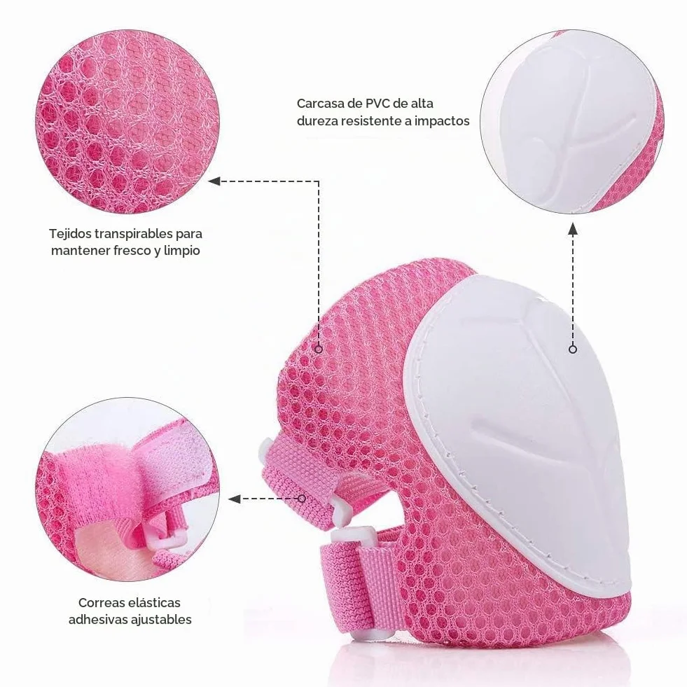 Wayin Casco y Rodilleras para Niños Bicicleta Monopatín Patinete